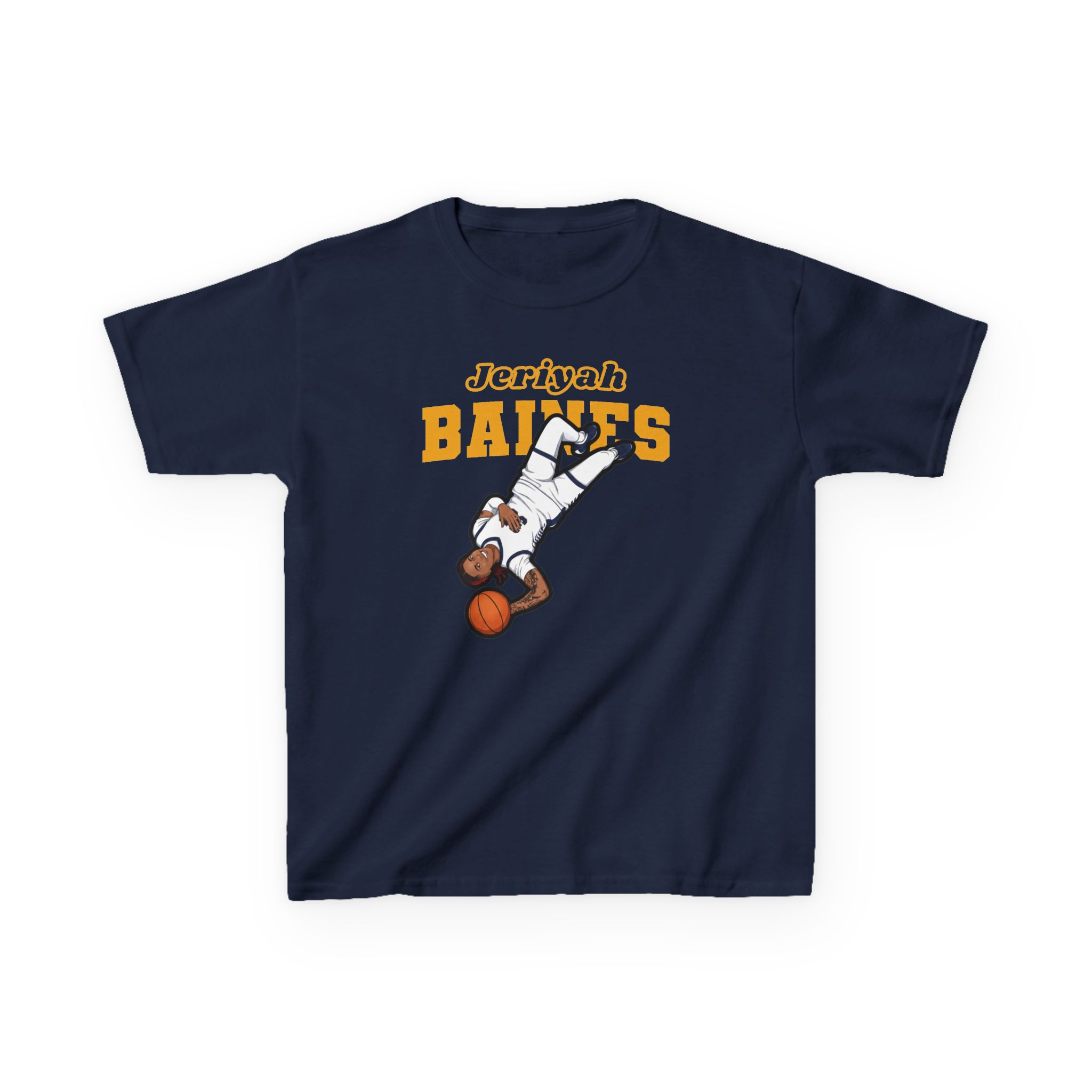 Youth Tee — character_name_arch in Navy