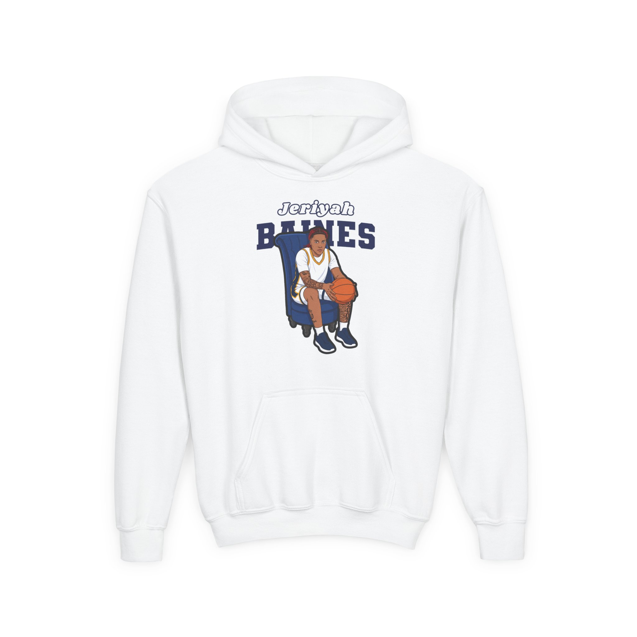 Youth Hoodie — character_name_arch in White