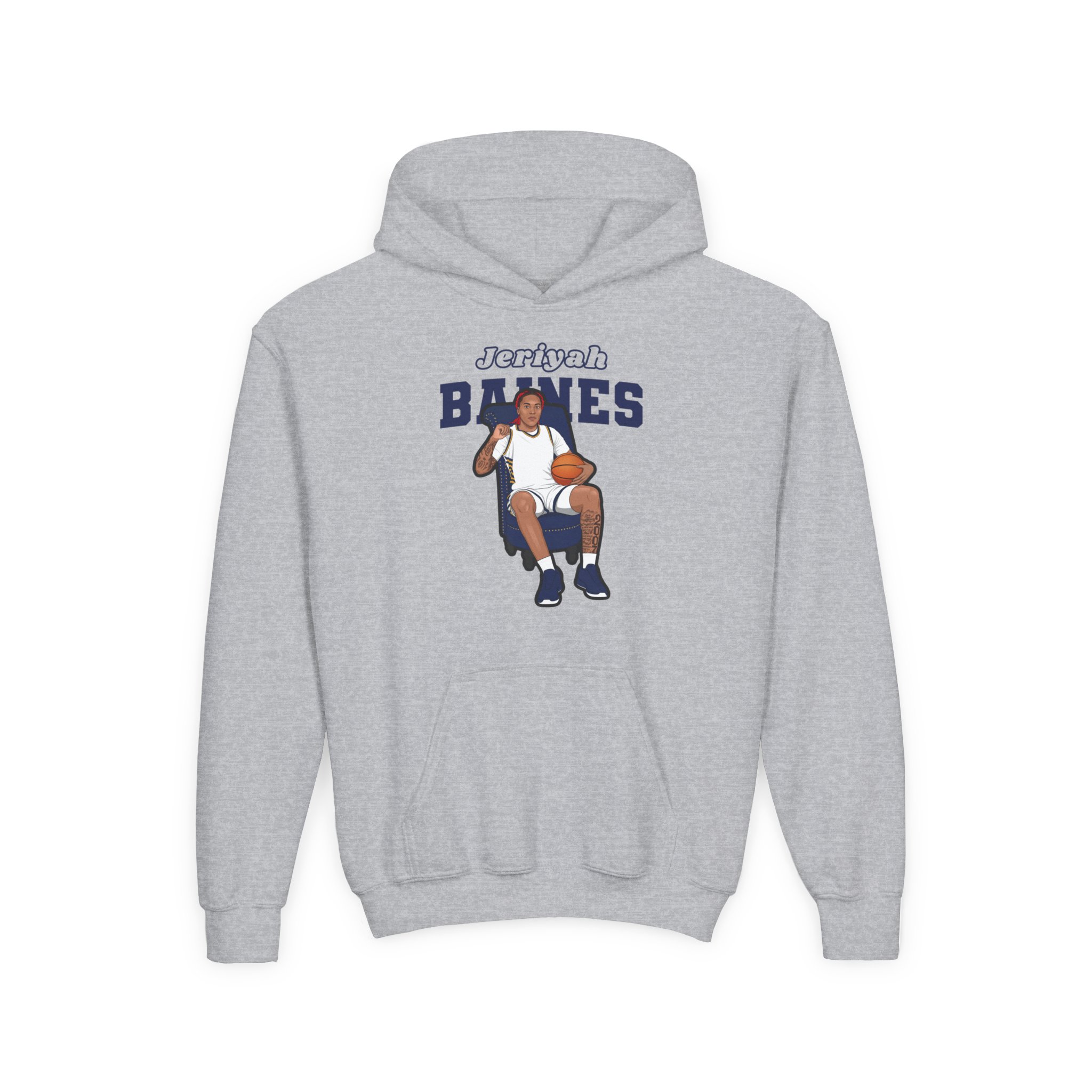 Youth Hoodie — character_name_arch in Grey