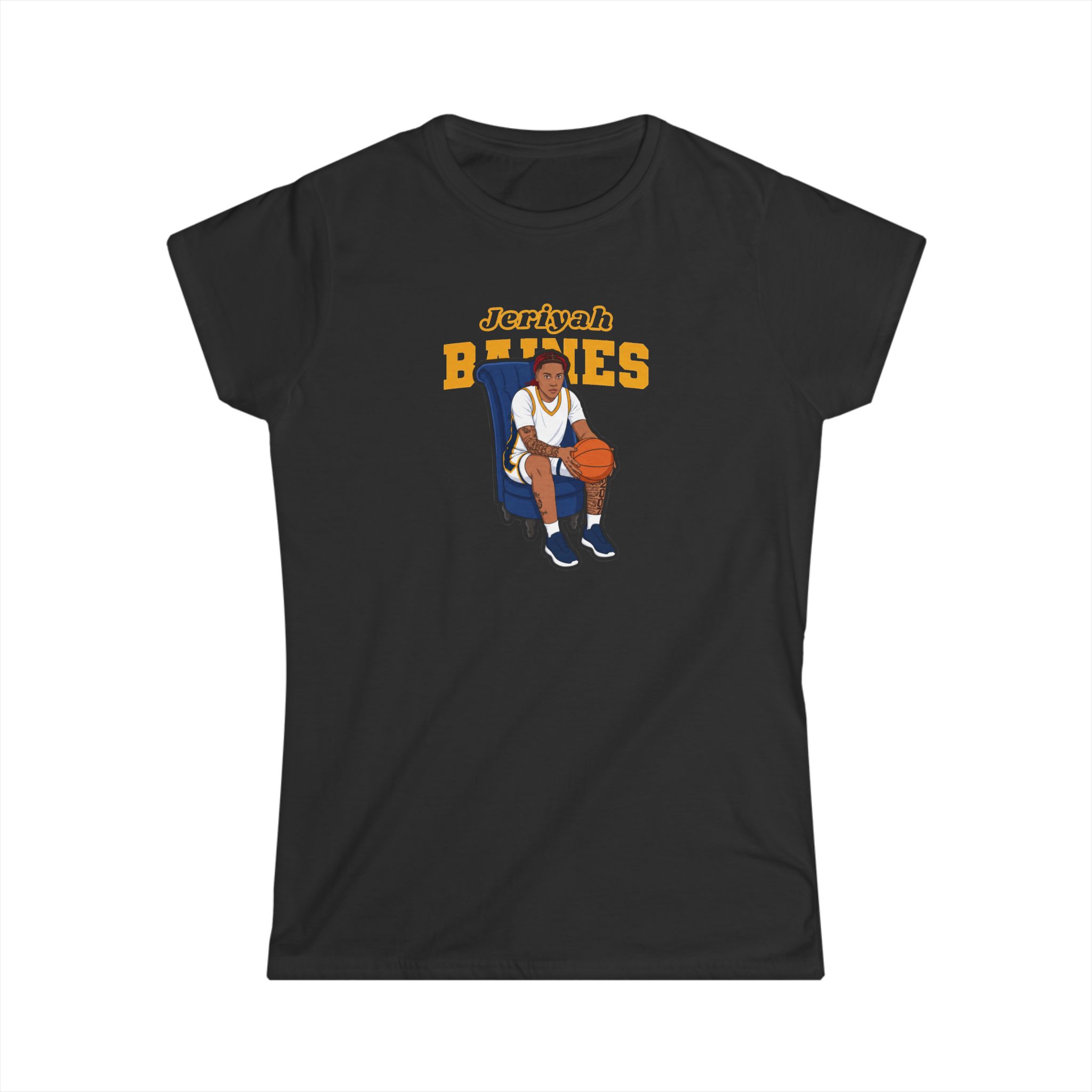Women's Softstyle Tee — character_name_arch in Black