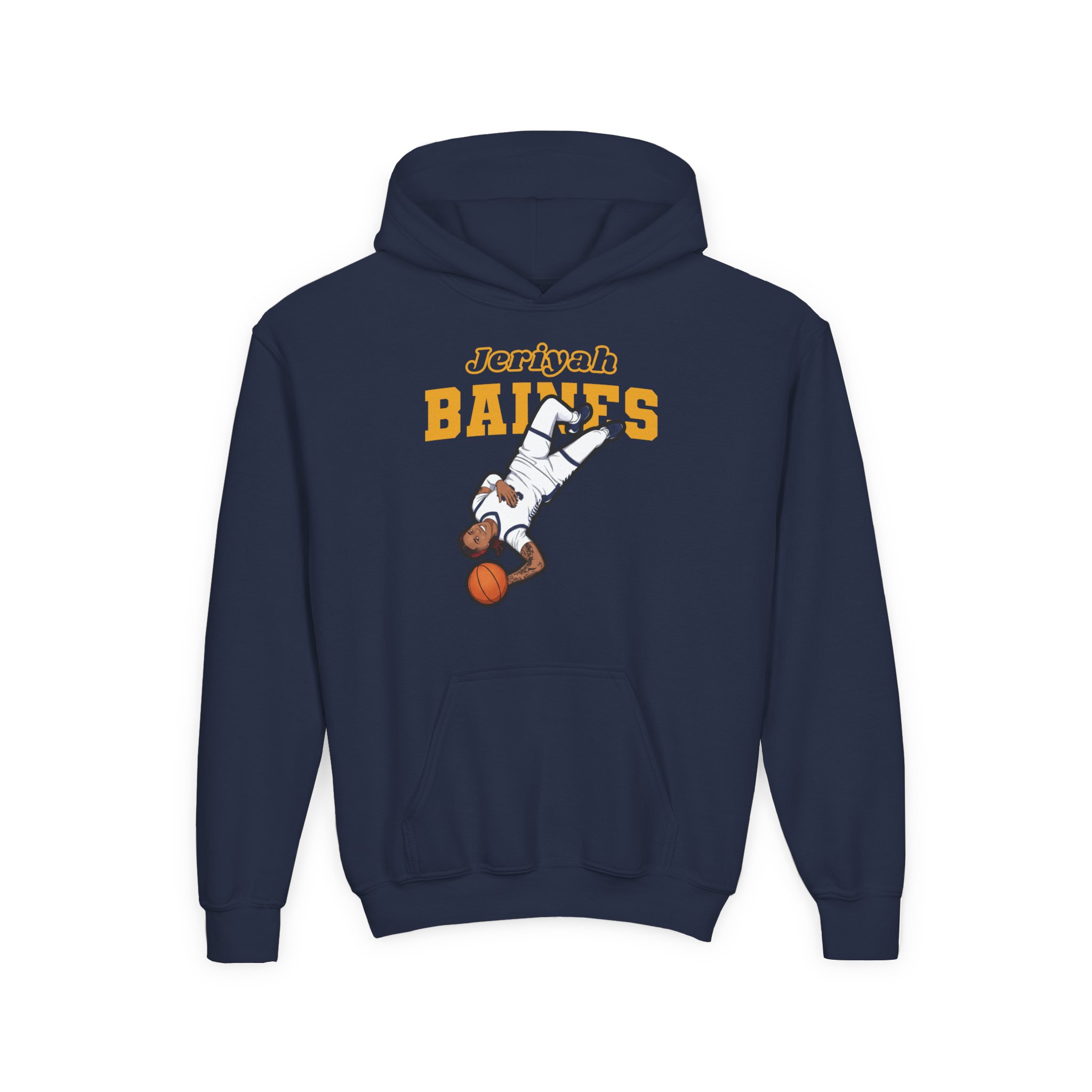 Youth Hoodie — character_name_arch in Navy