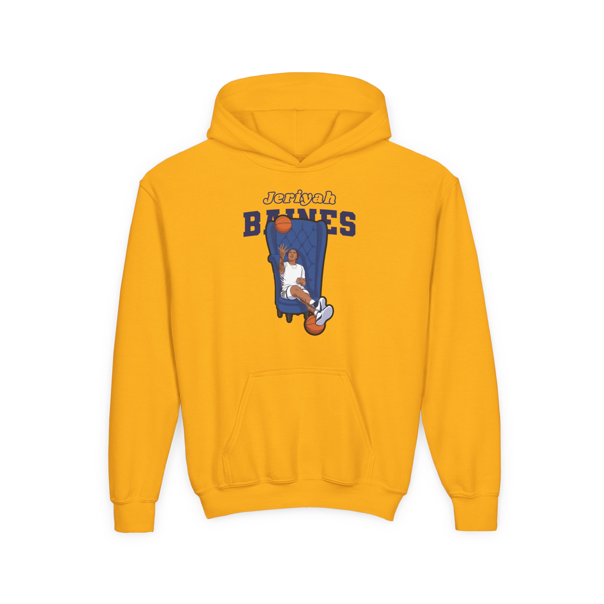 Youth Hoodie — character_name_arch in Gold