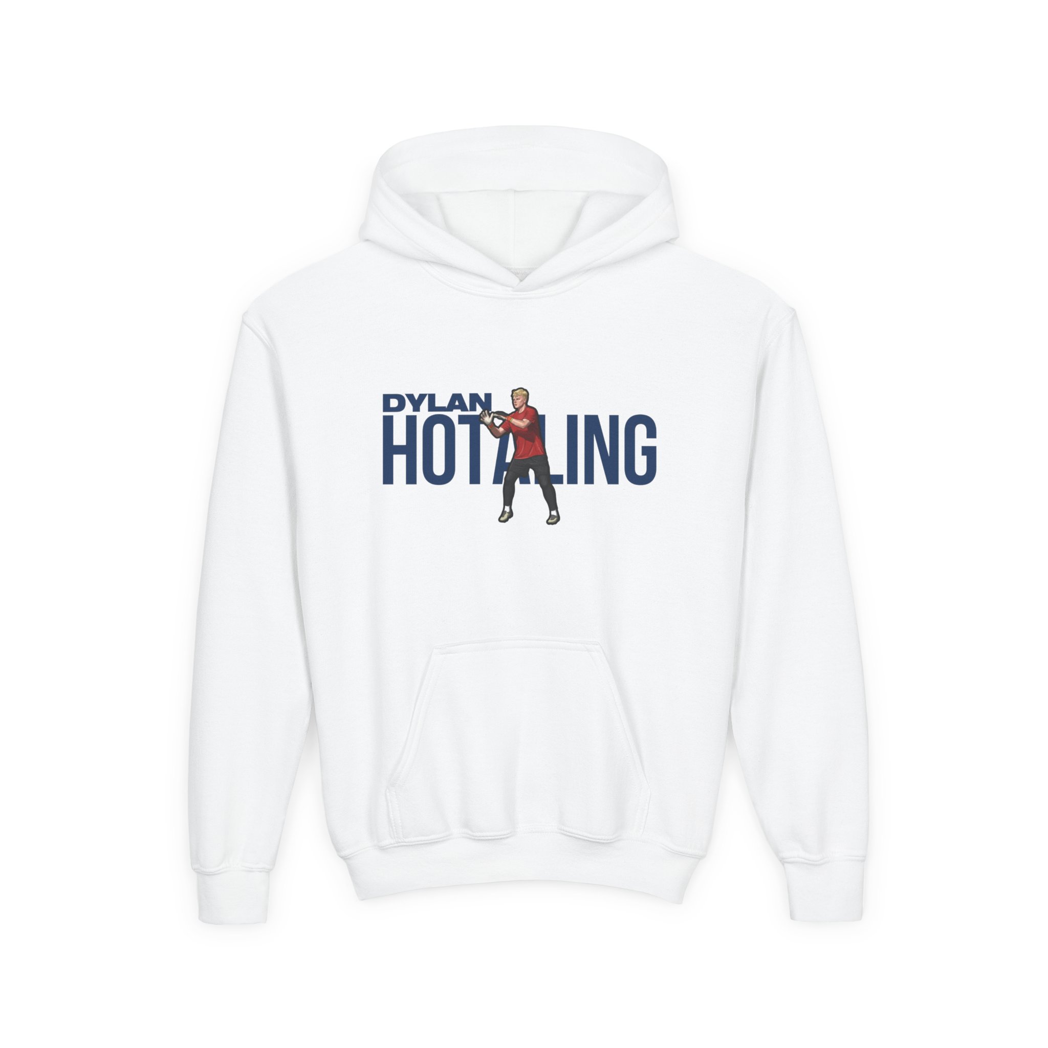 Youth Hoodie — character_player_name in White