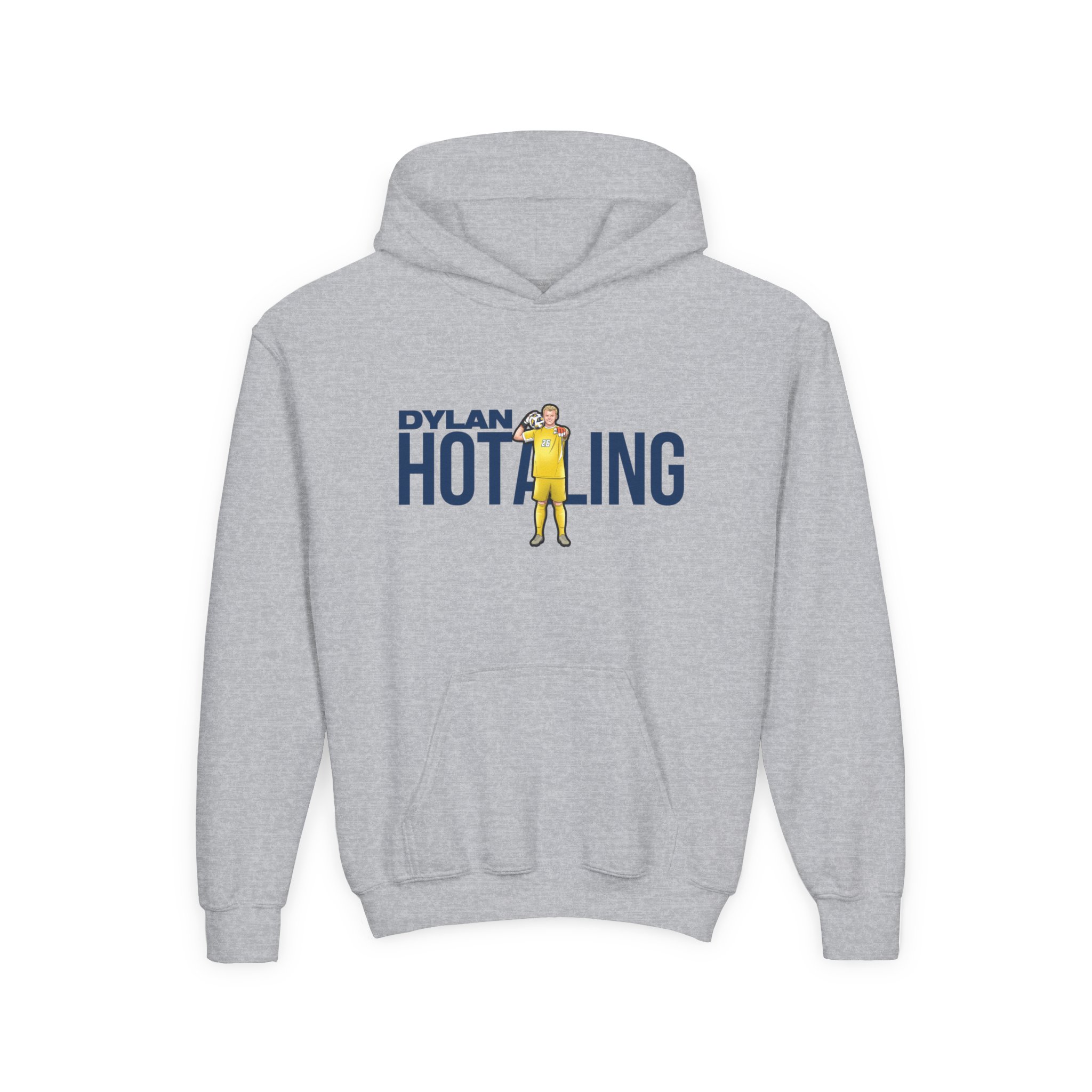 Youth Hoodie — character_player_name in Grey
