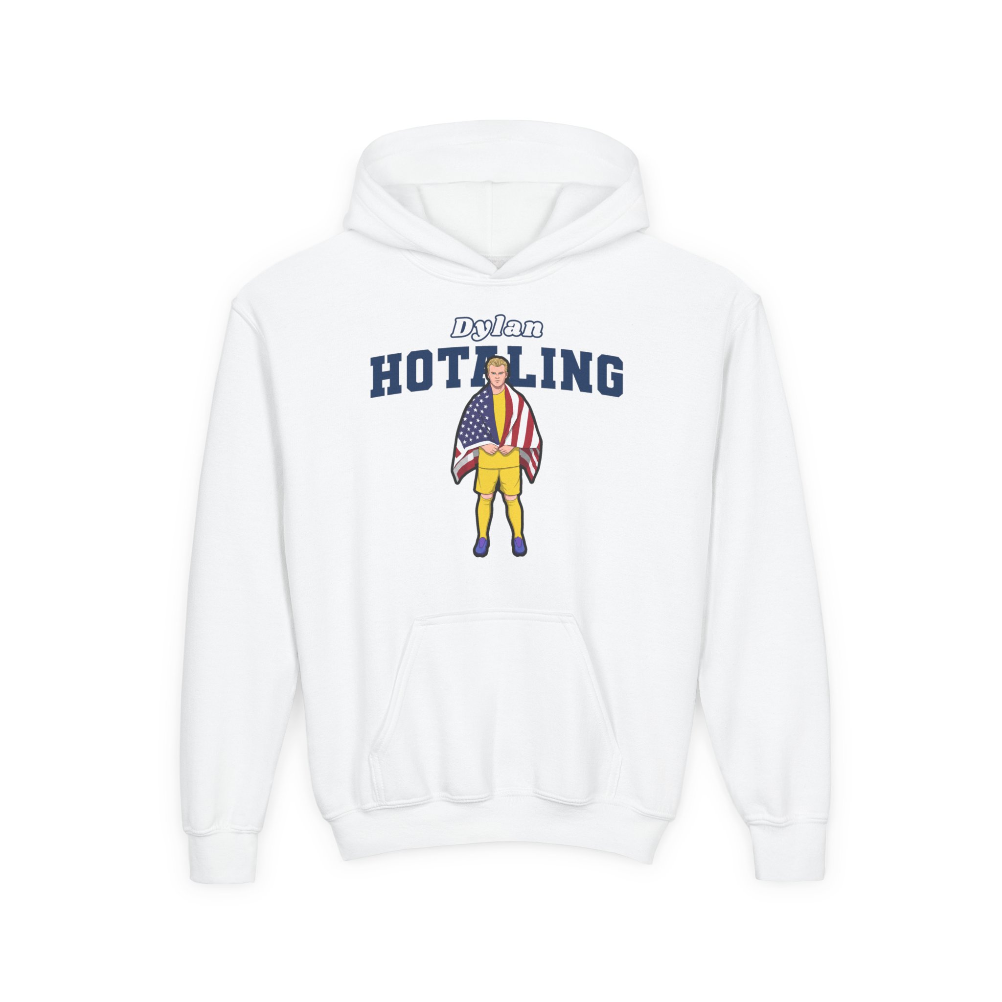 Youth Hoodie — character_name_arch in White