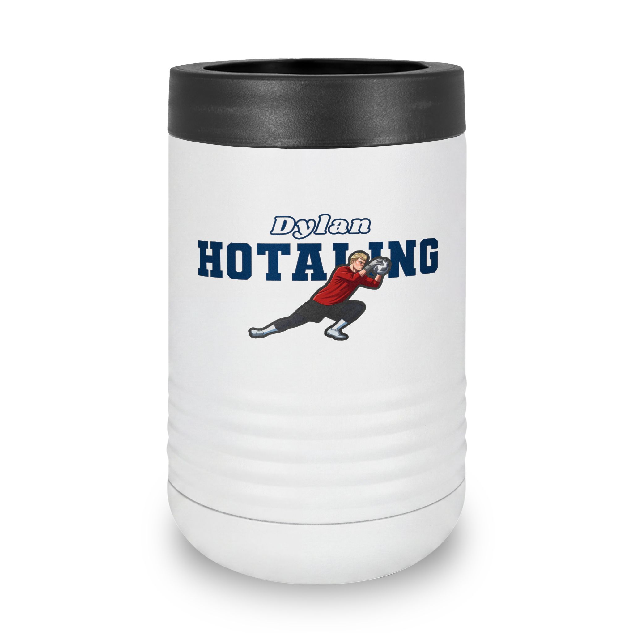 Stainless Can Cooler — character_name_arch in White