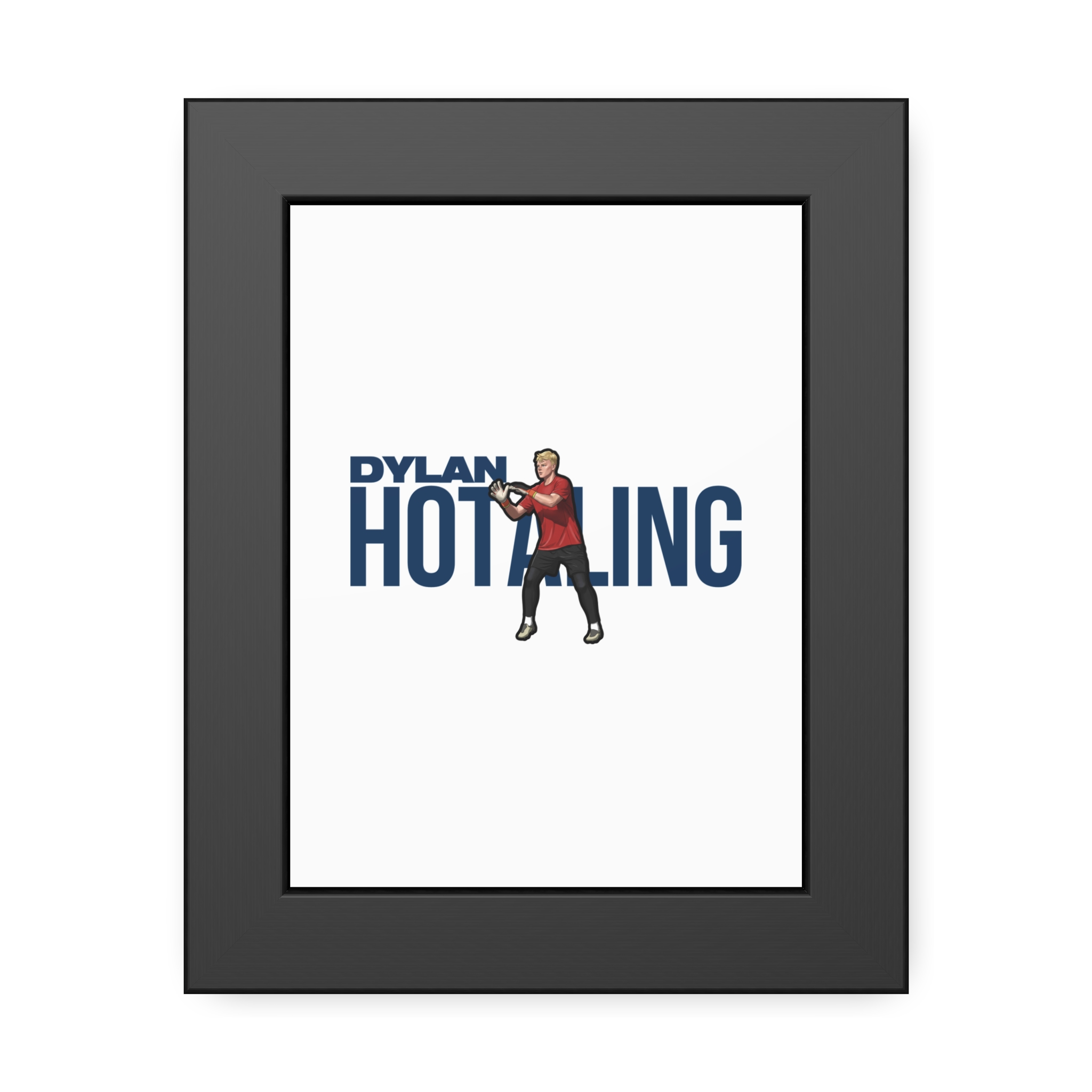 Framed Poster — character_player_name in Black