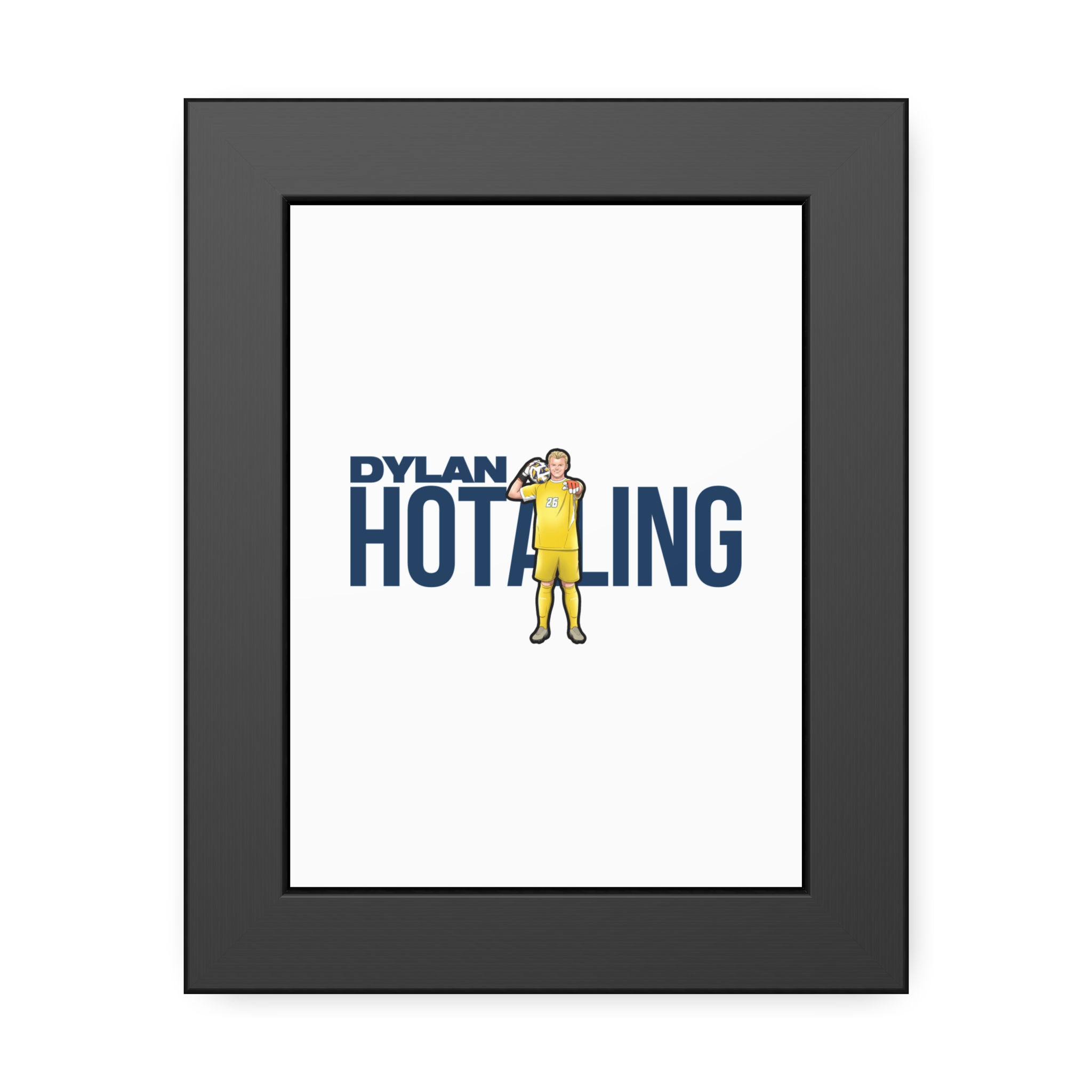 Framed Poster — character_player_name in Black