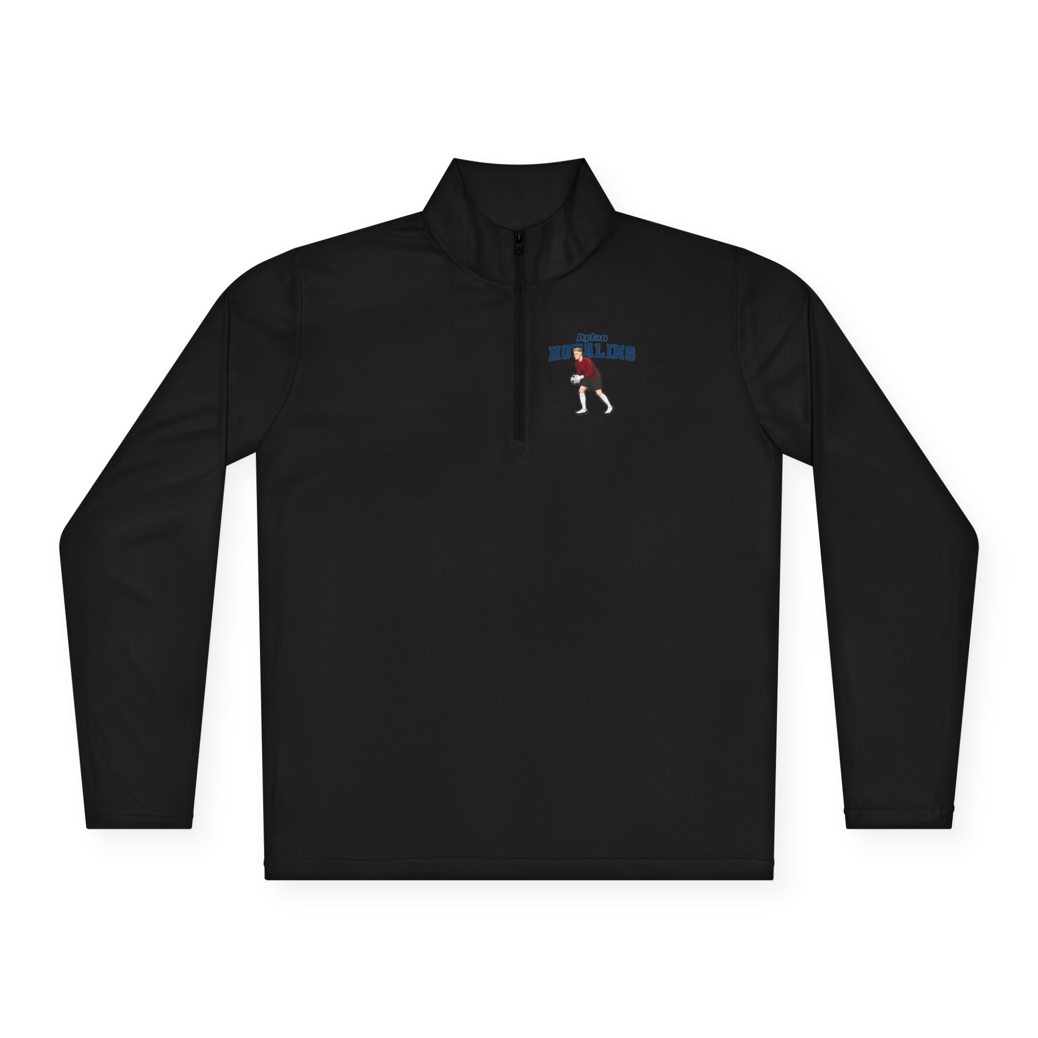 Q-Zip Pullover — character_name_arch in Black