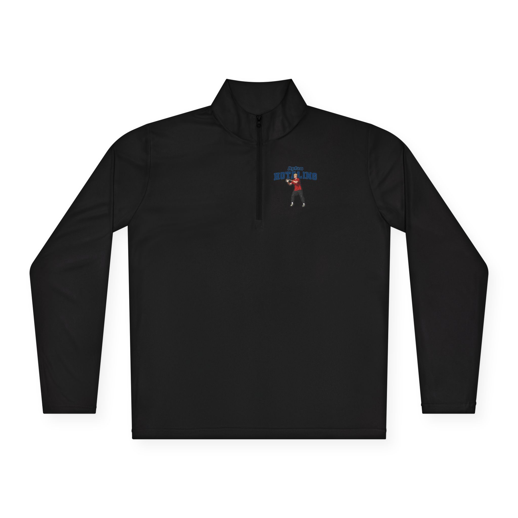 Q-Zip Pullover — character_name_arch in Black
