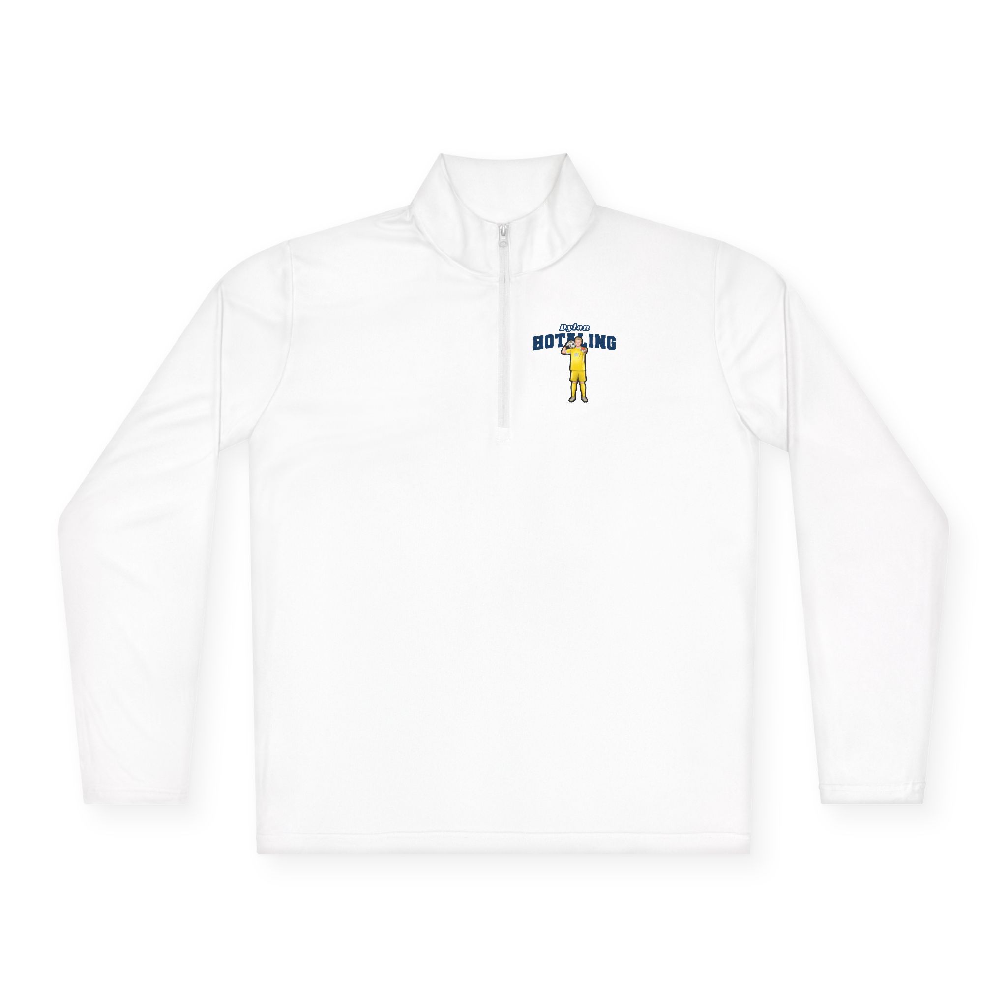 Q-Zip Pullover — character_name_arch in White