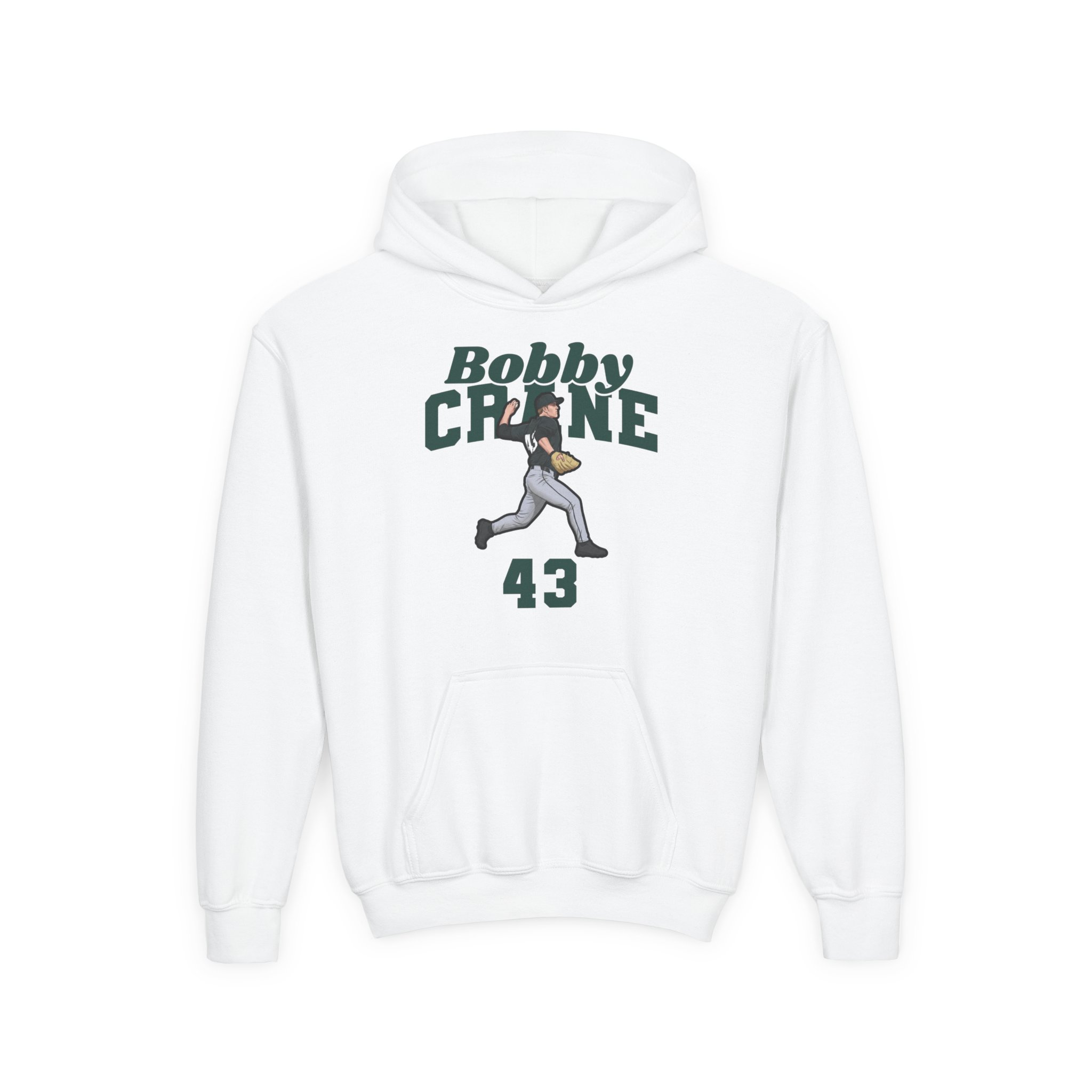 Youth Hoodie — character_signature_arch in White