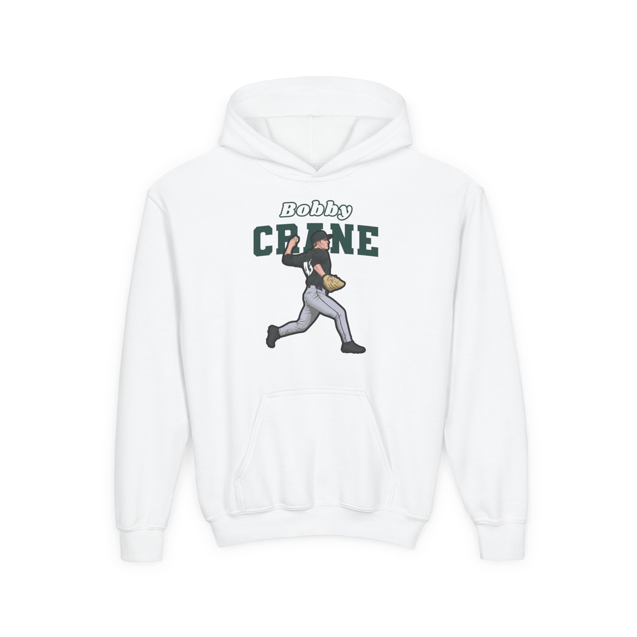 Youth Hoodie — character_name_arch in White