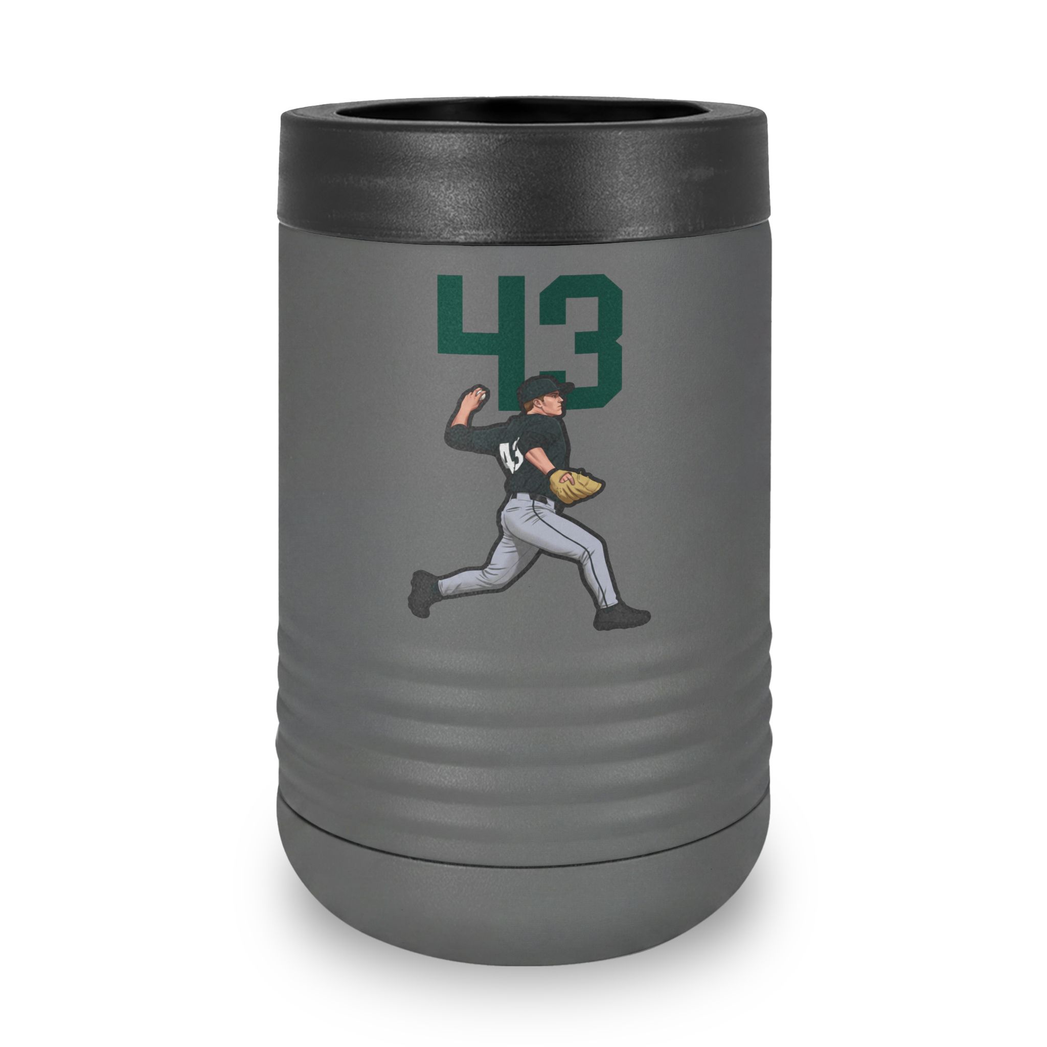 Stainless Can Cooler — character_number_top in Grey