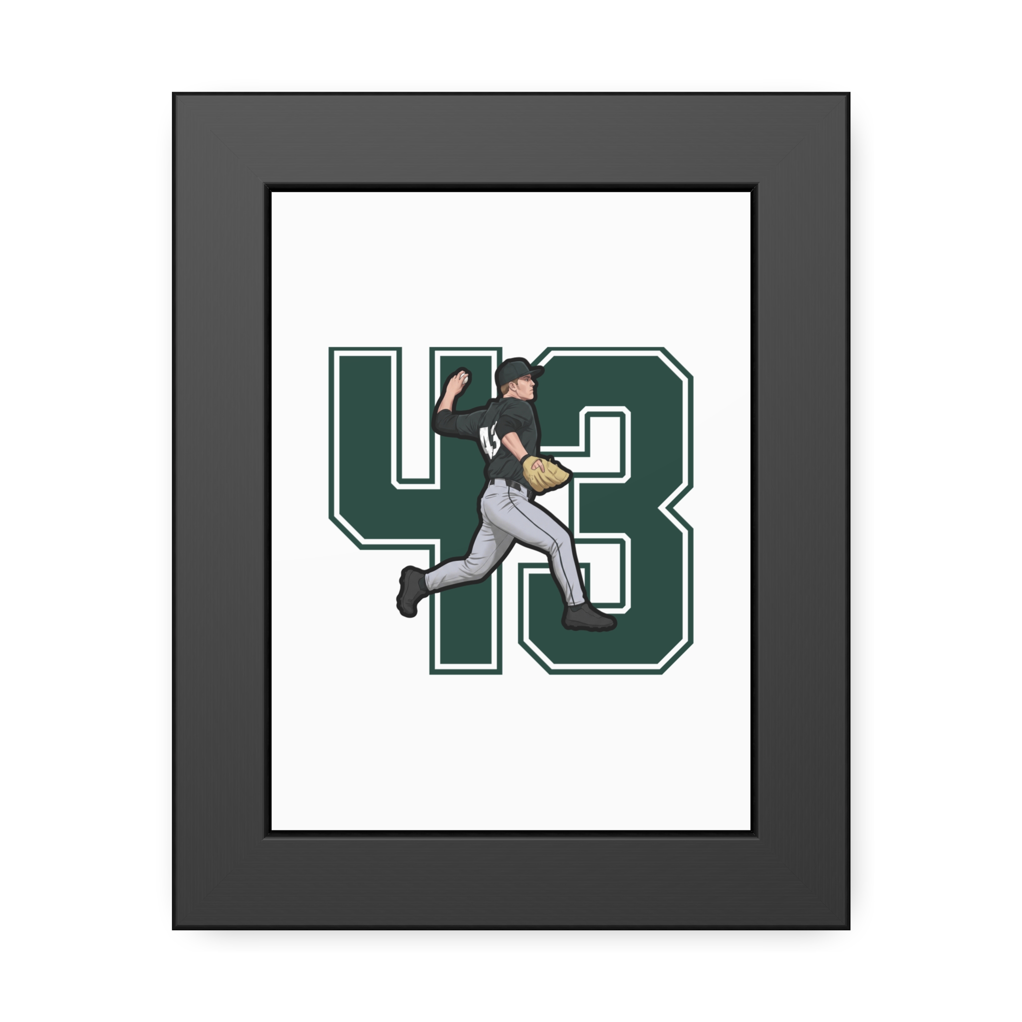 Framed Poster — character_number in Black