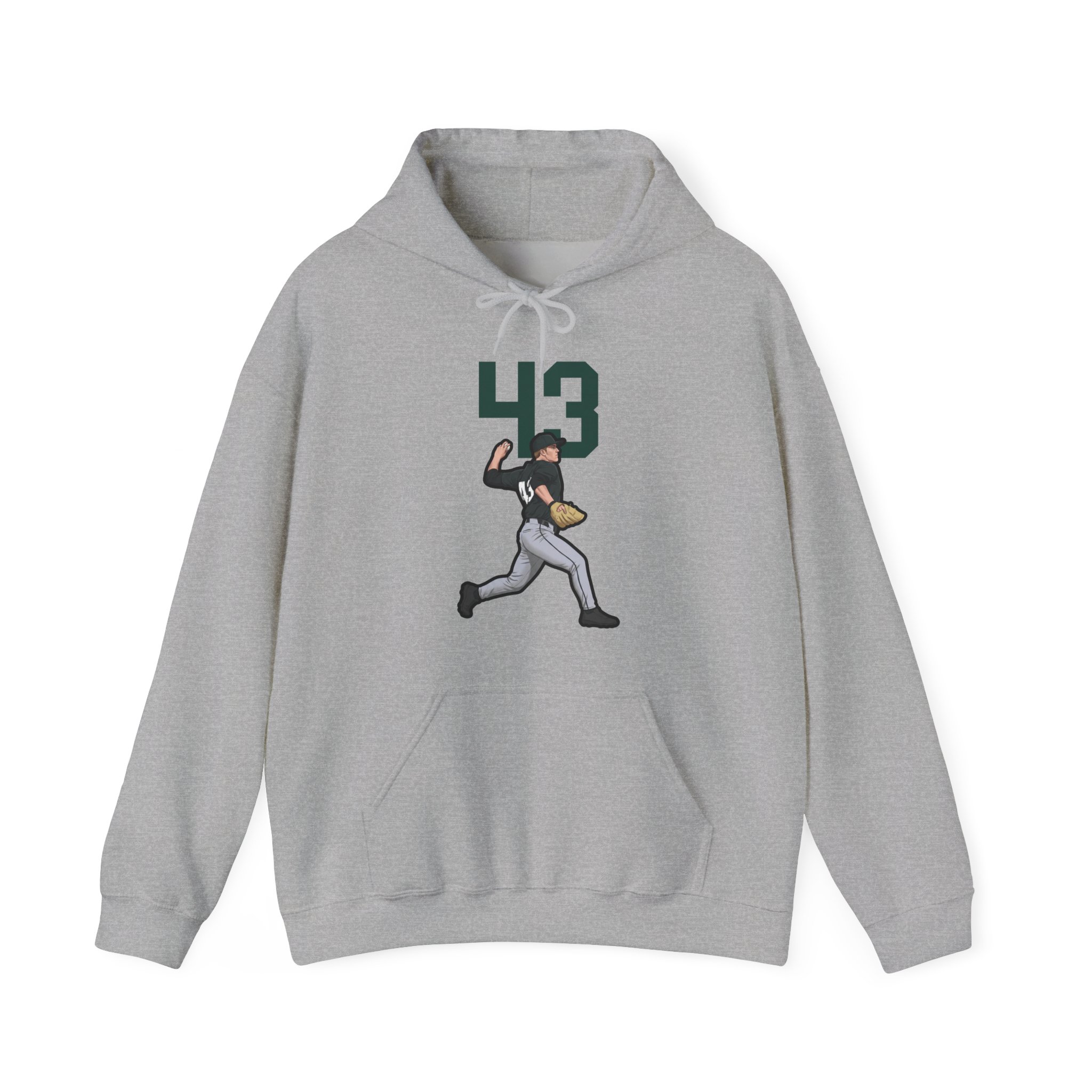 Hoodie — character_number_top in Grey