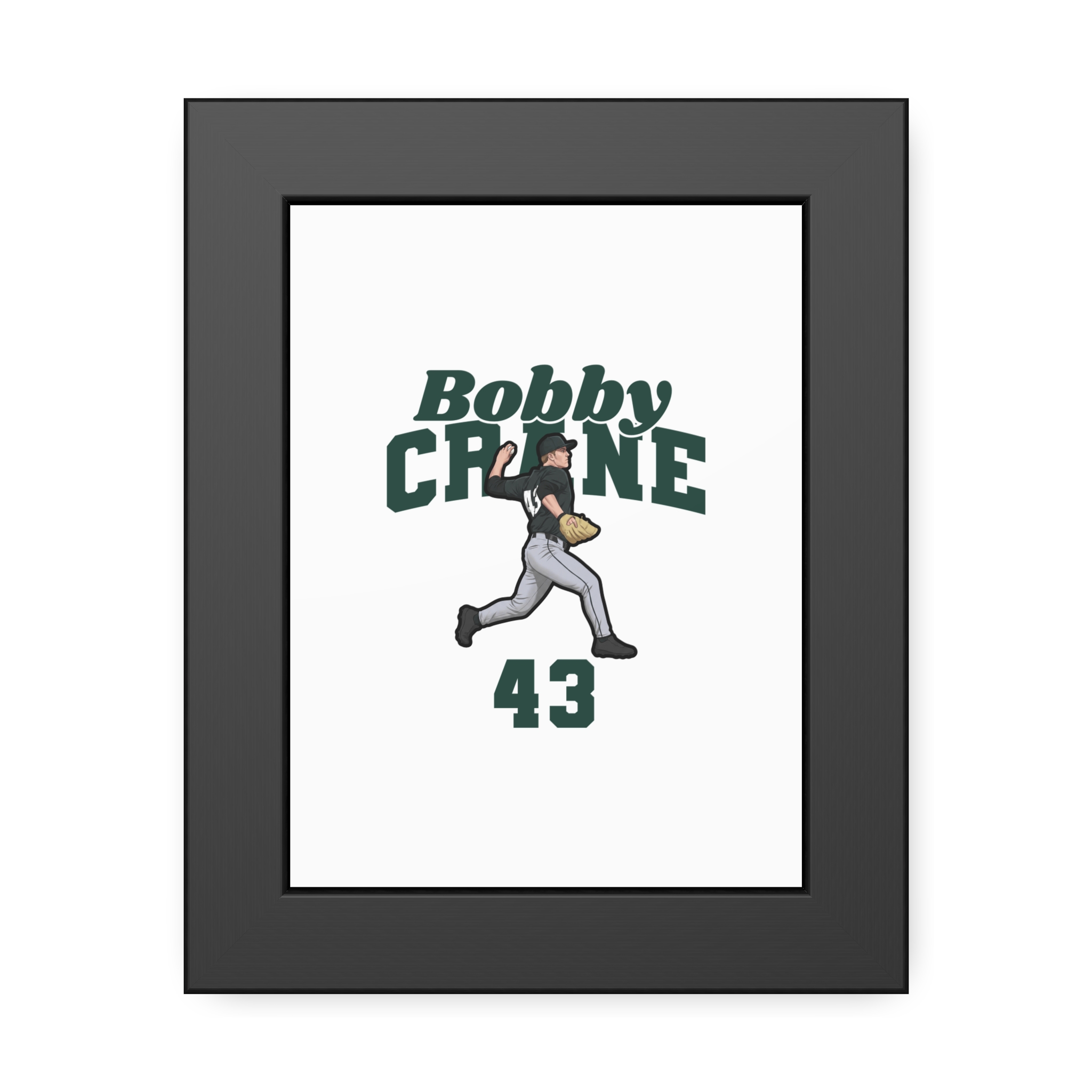 Framed Poster — character_signature_arch in Black