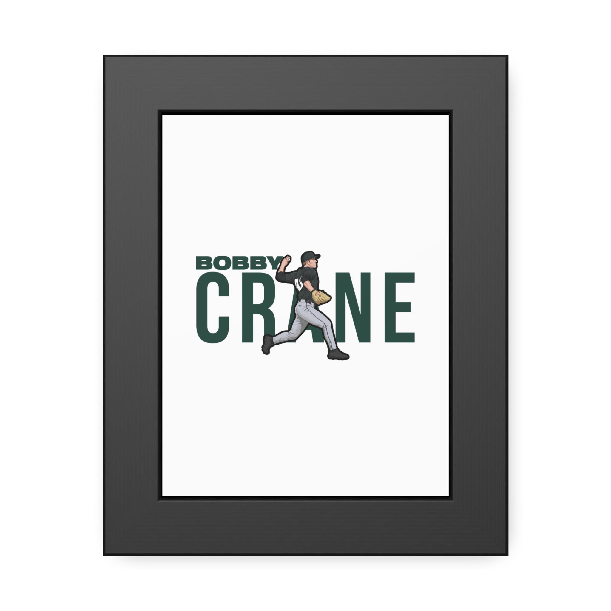 Framed Poster — character_player_name in Black