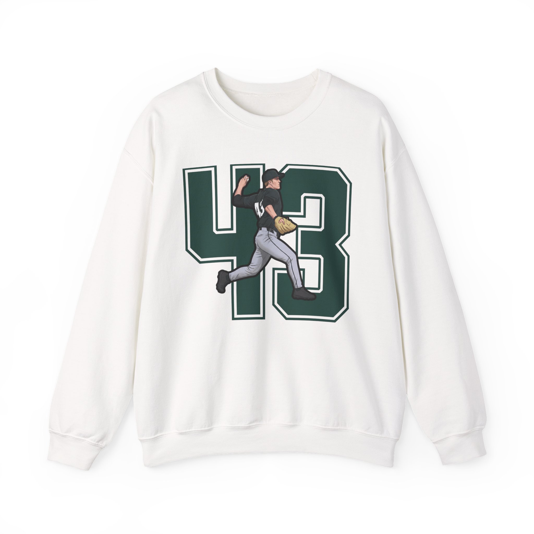 Crewneck Sweatshirt — character_number in White