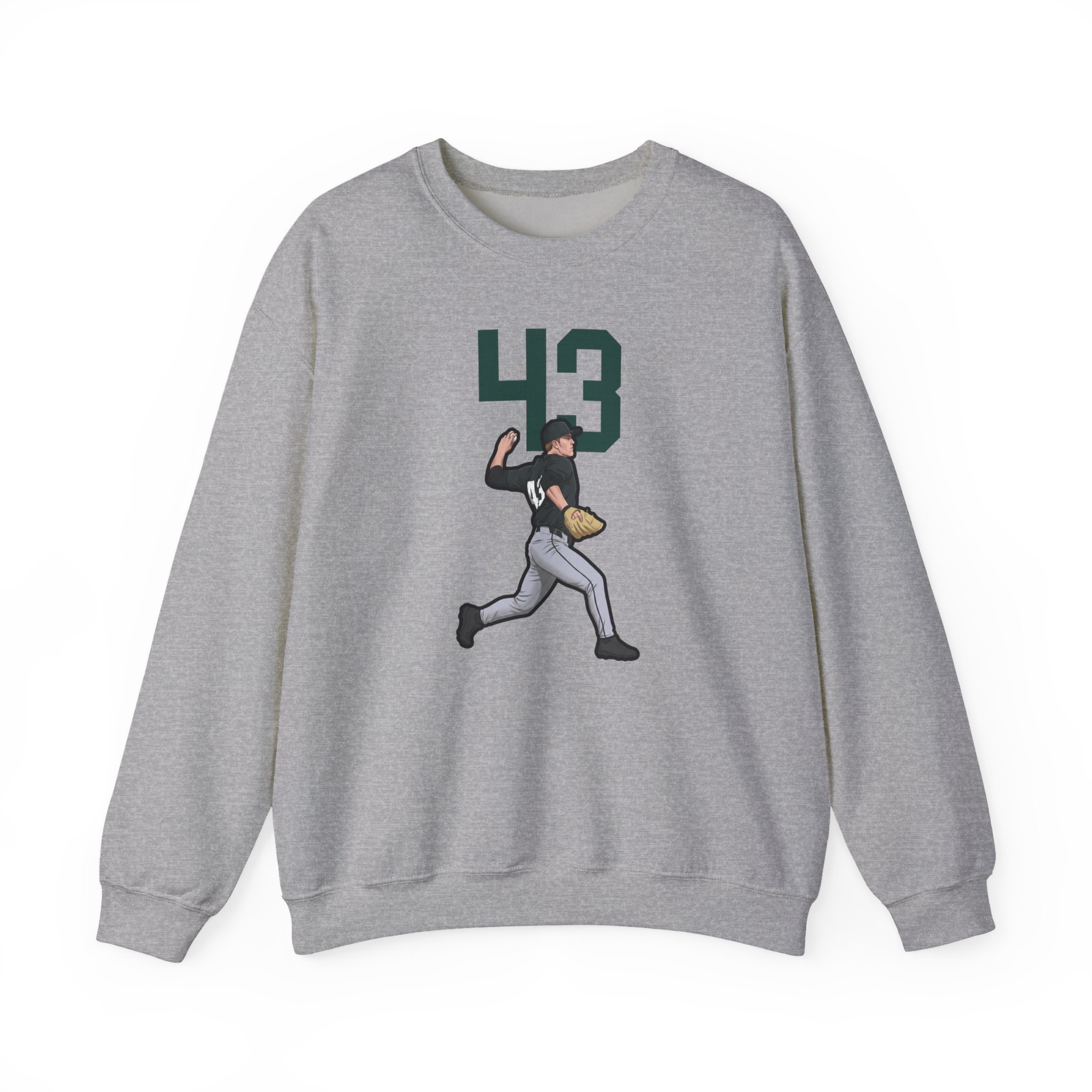 Crewneck Sweatshirt — character_number_top in Grey