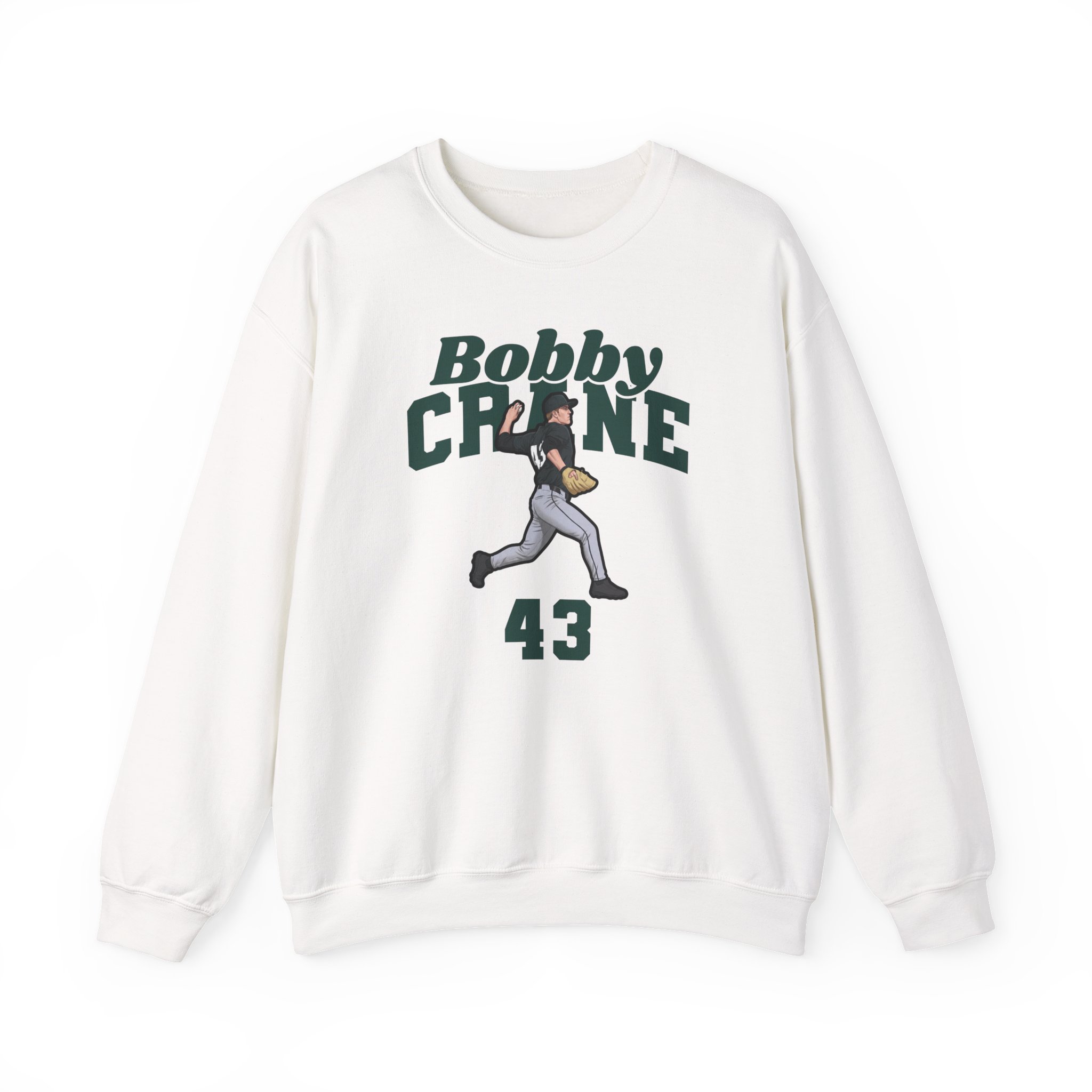 Crewneck Sweatshirt — character_signature_arch in White