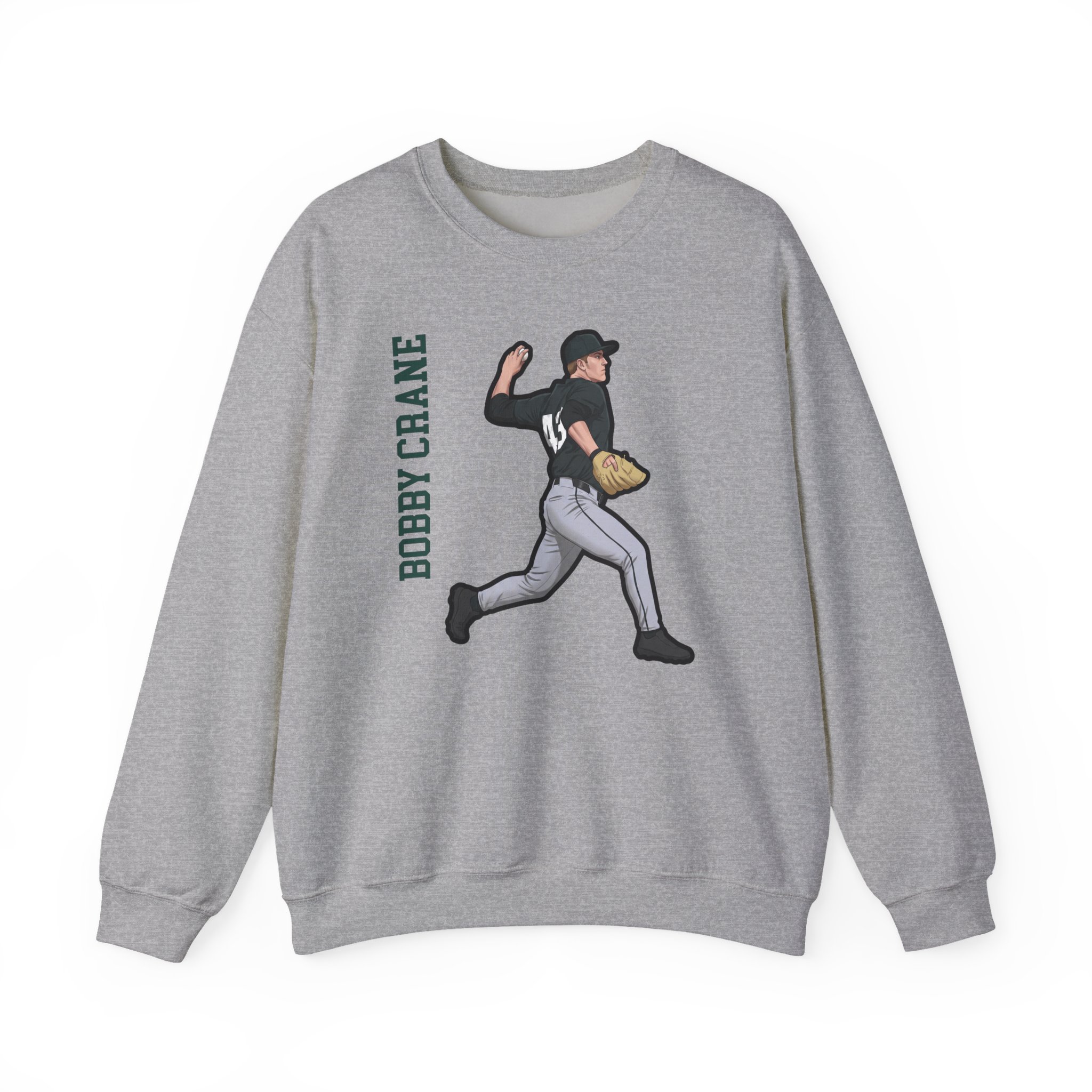Crewneck Sweatshirt — character_name_vertical in Grey