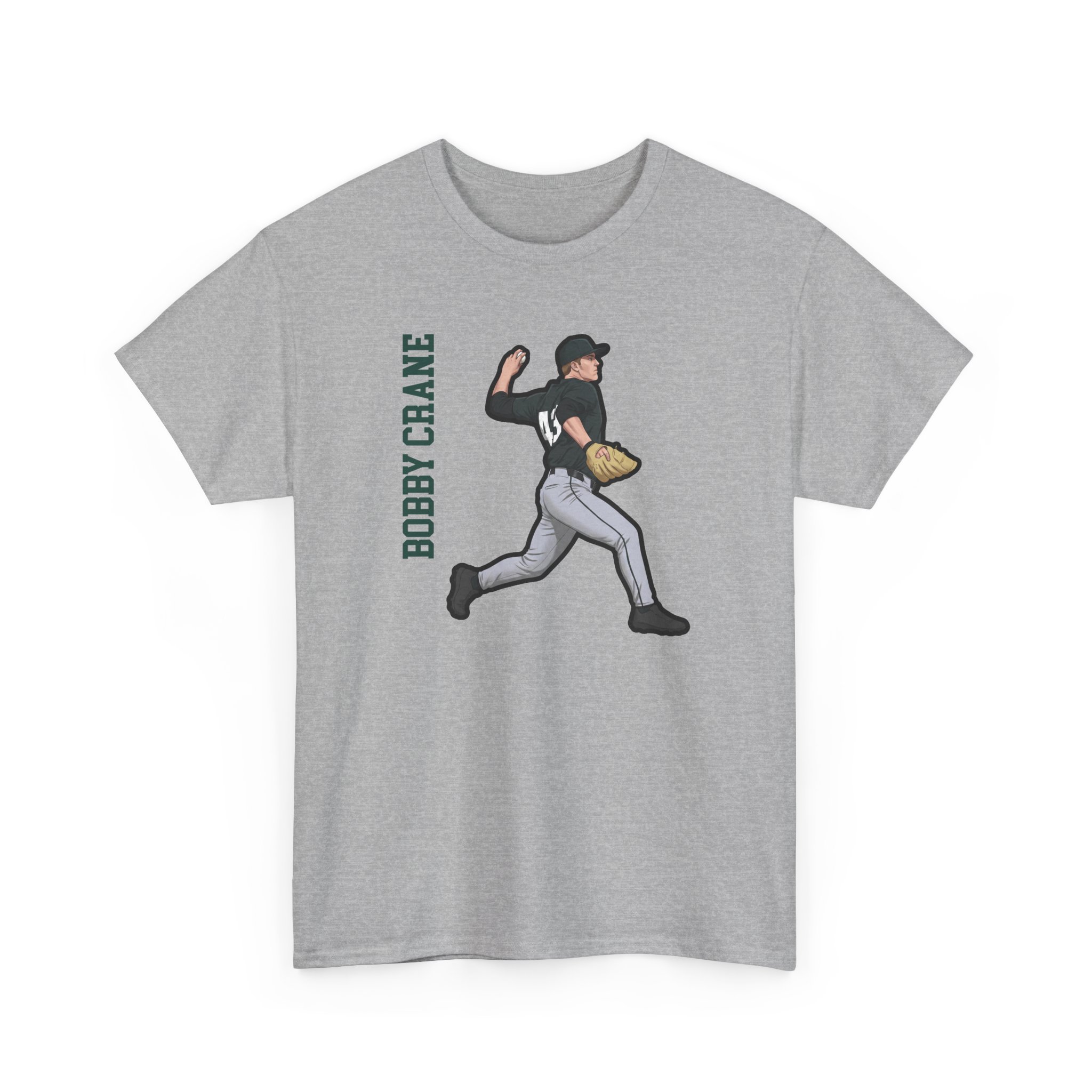 Tee — character_name_vertical in Grey