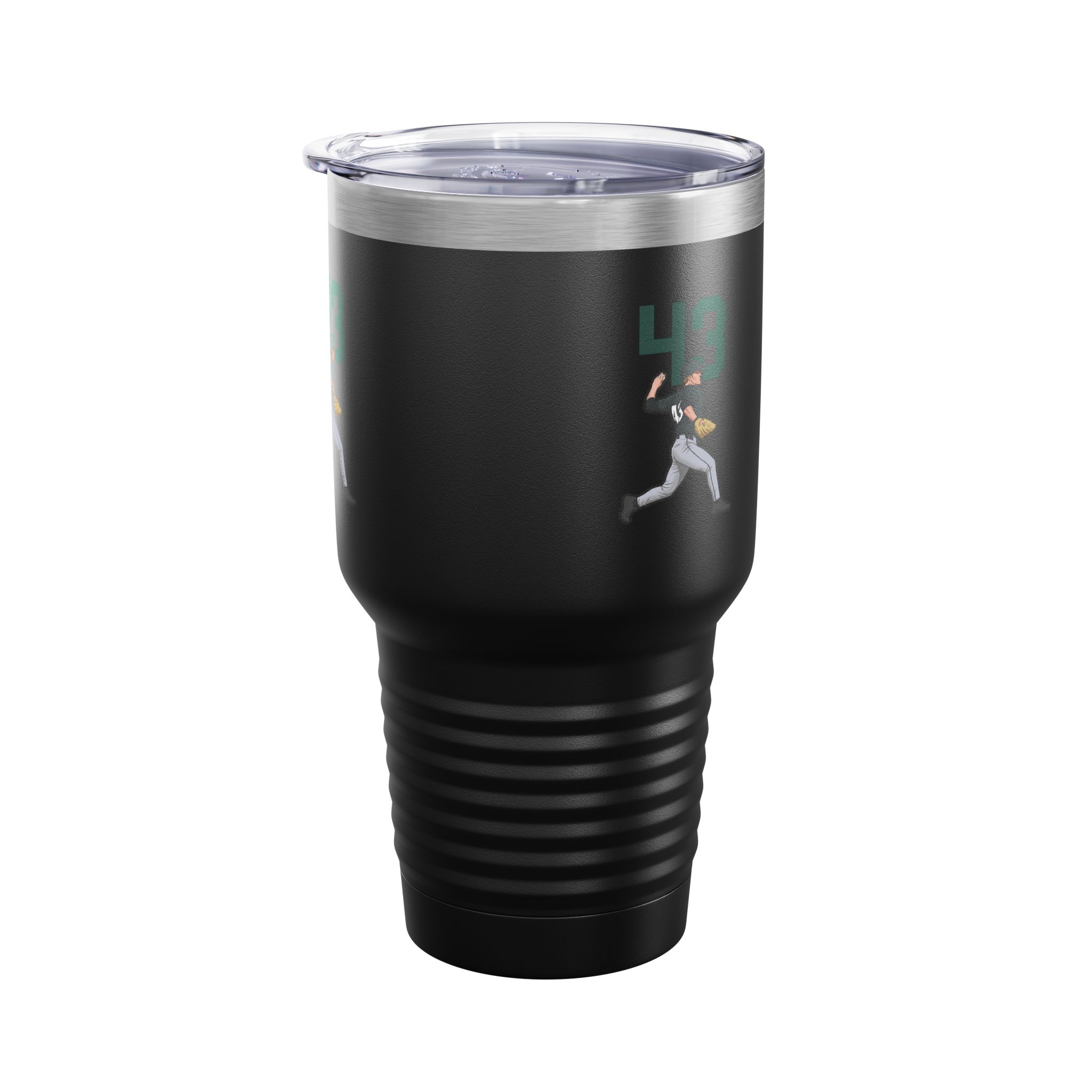 30oz Tumbler — character_number_top in Black