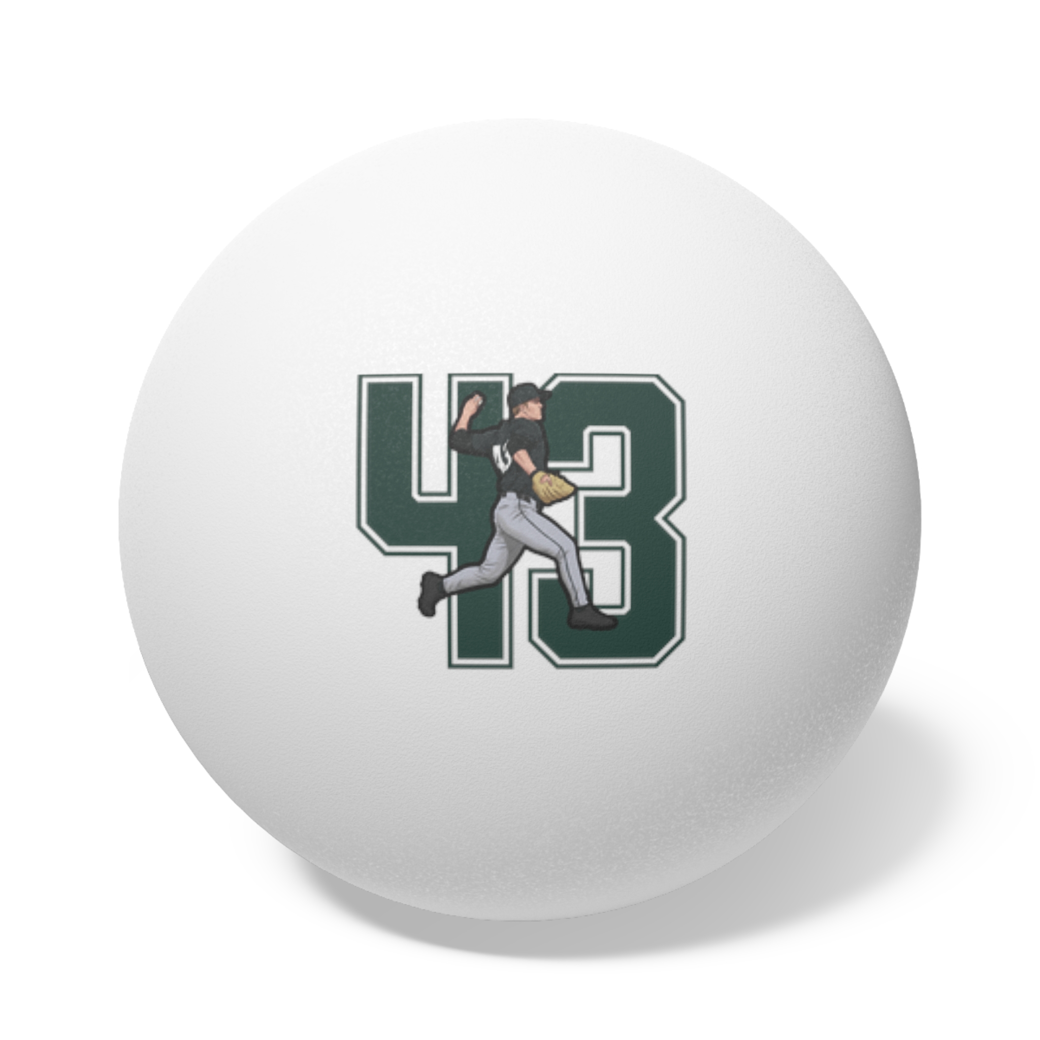 Ping Pong Balls, 6 pcs — character_number in White