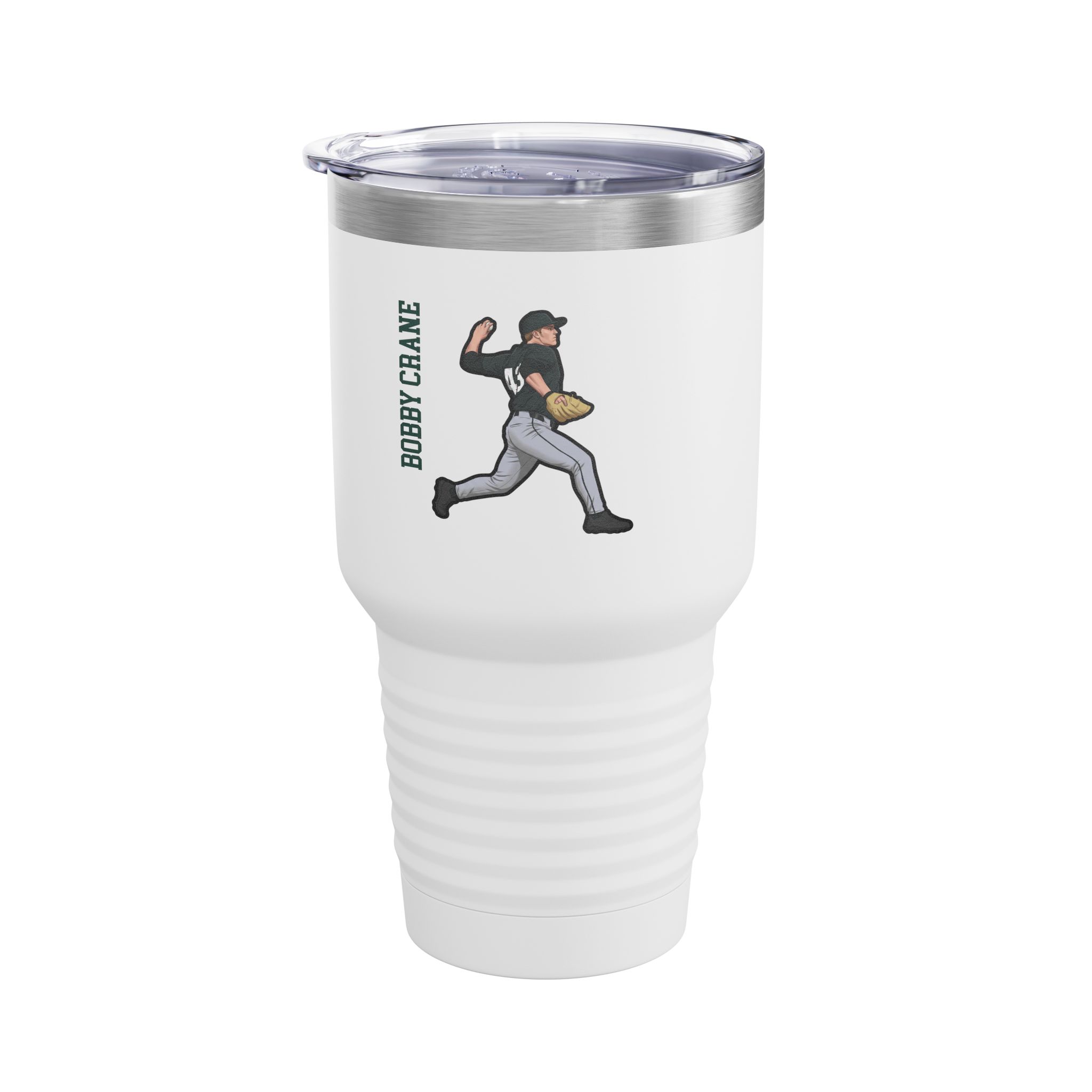 30oz Tumbler — character_name_vertical in White