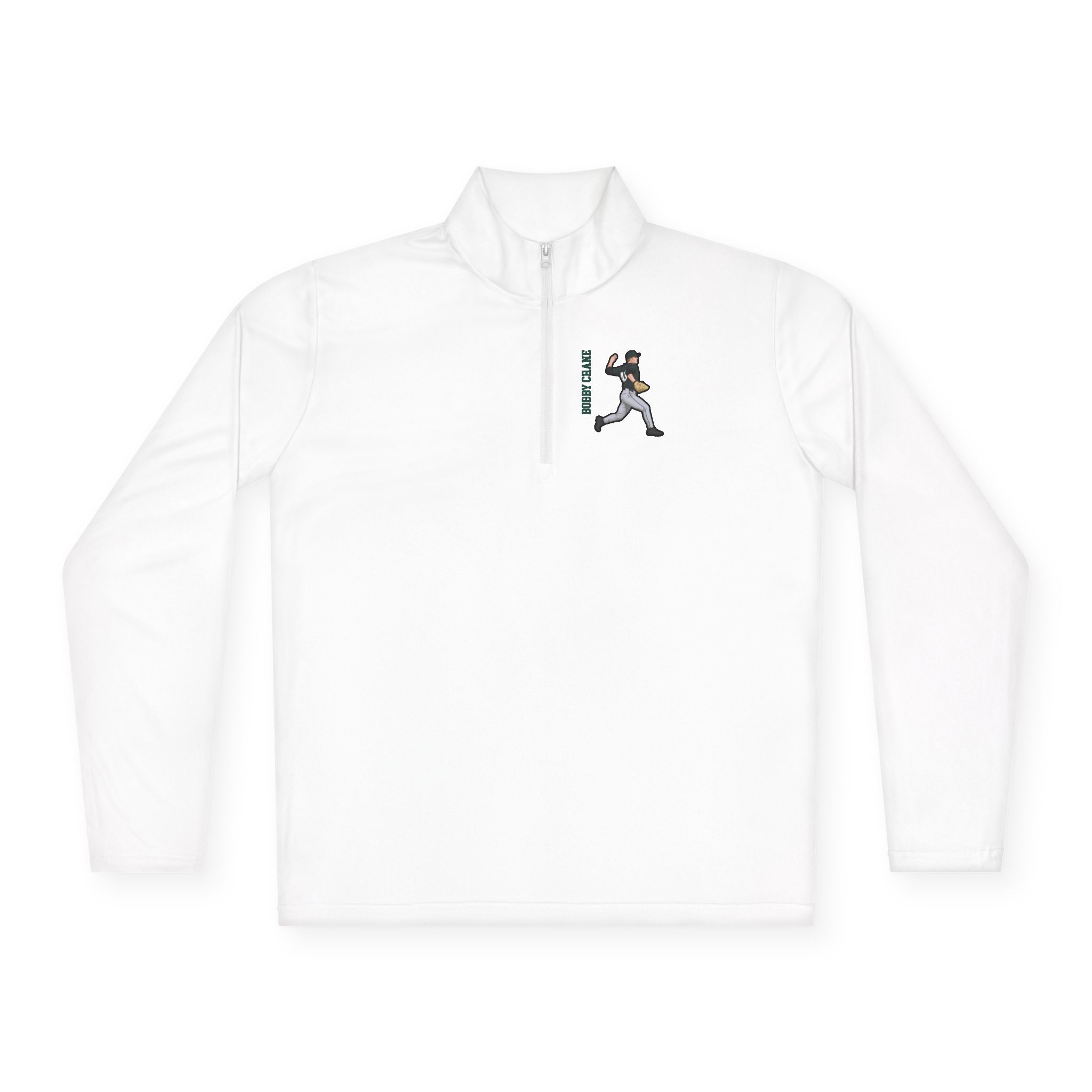 Q-Zip Pullover — character_name_vertical in White
