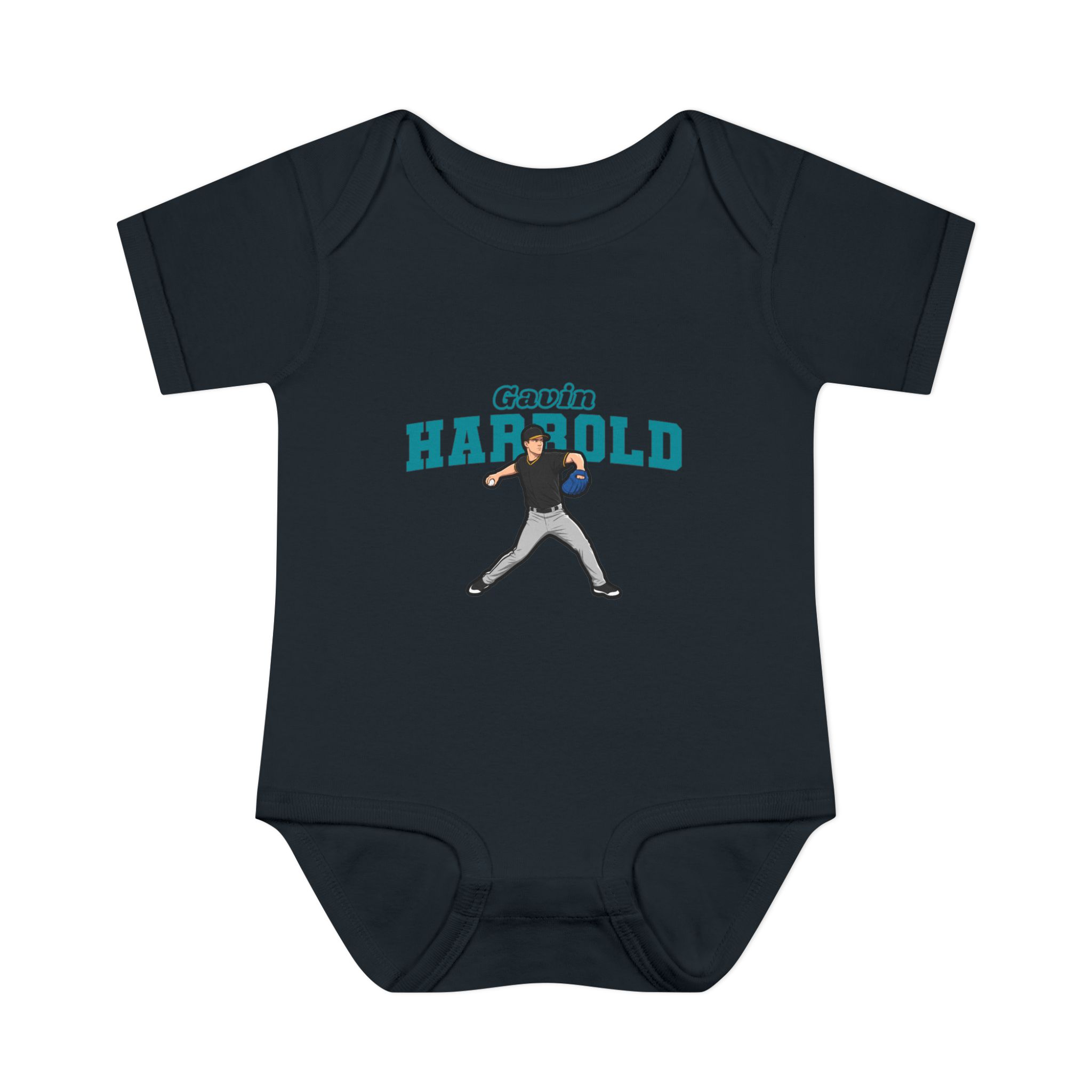 Baby Onesie — character_name_arch in Black