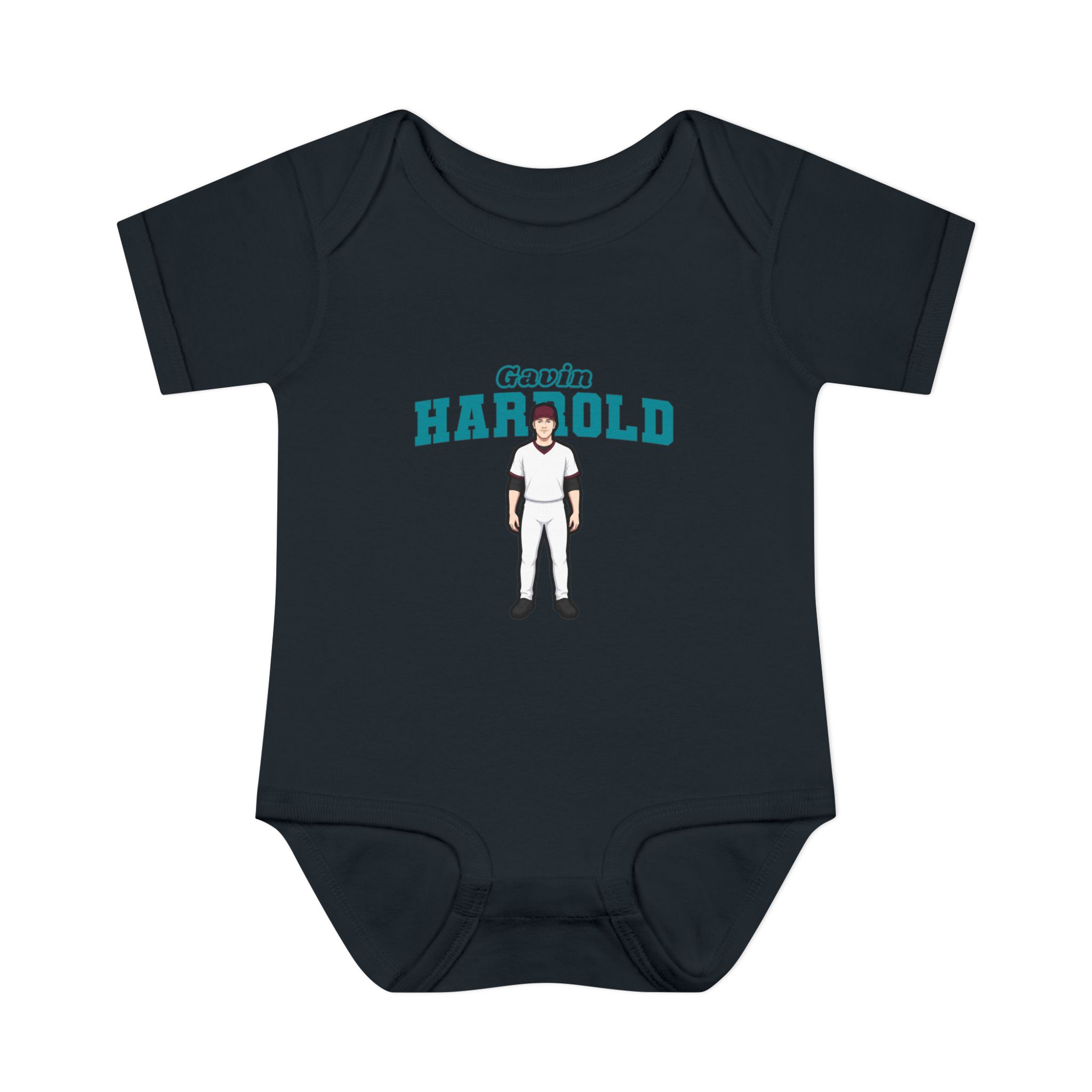 Baby Onesie — character_name_arch in Black