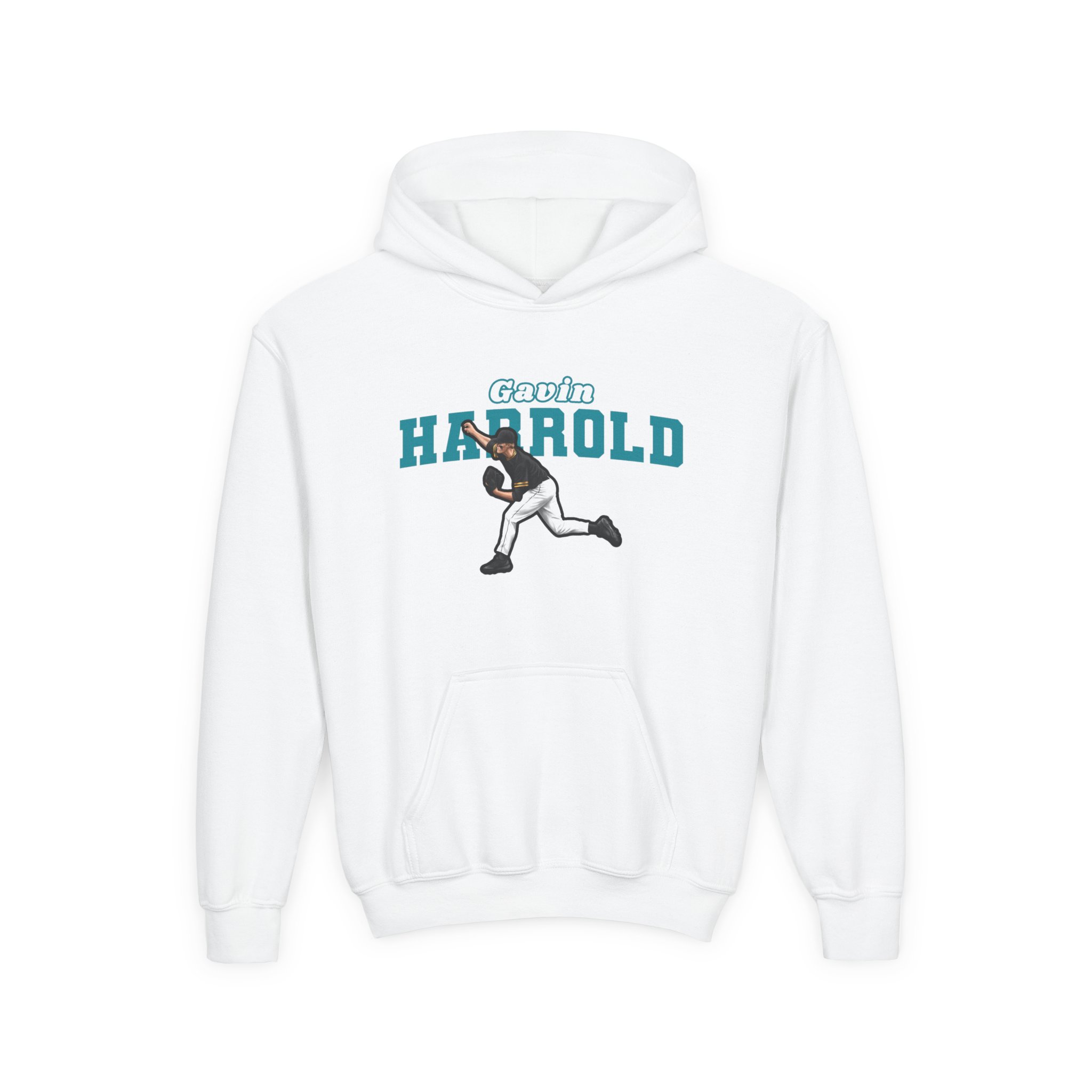 Youth Hoodie — character_name_arch in White