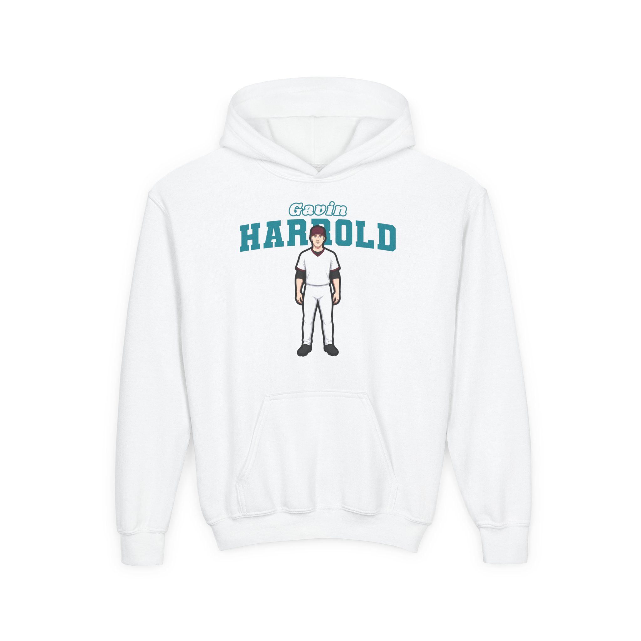 Youth Hoodie — character_name_arch in White