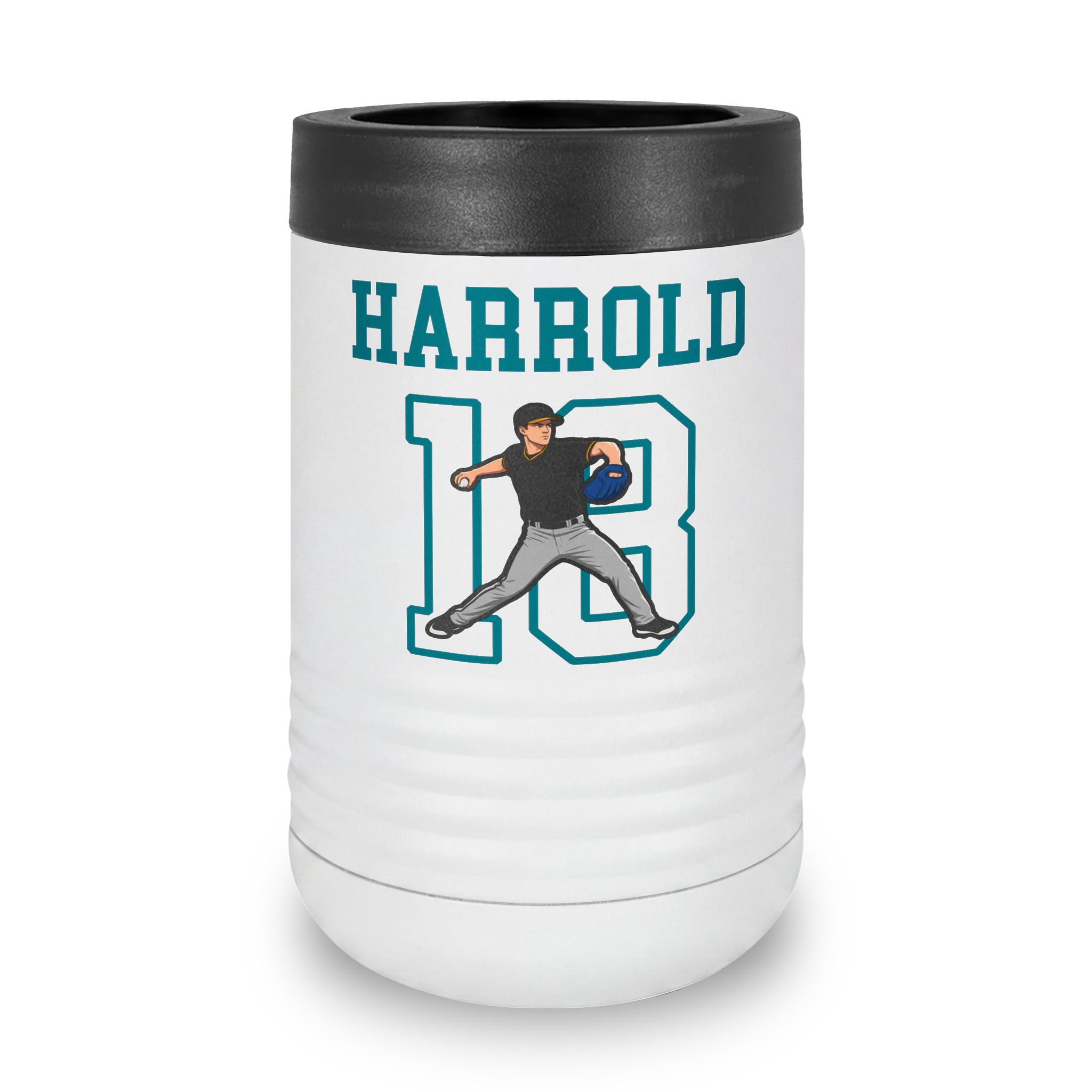 Stainless Can Cooler — character_shirsey in White