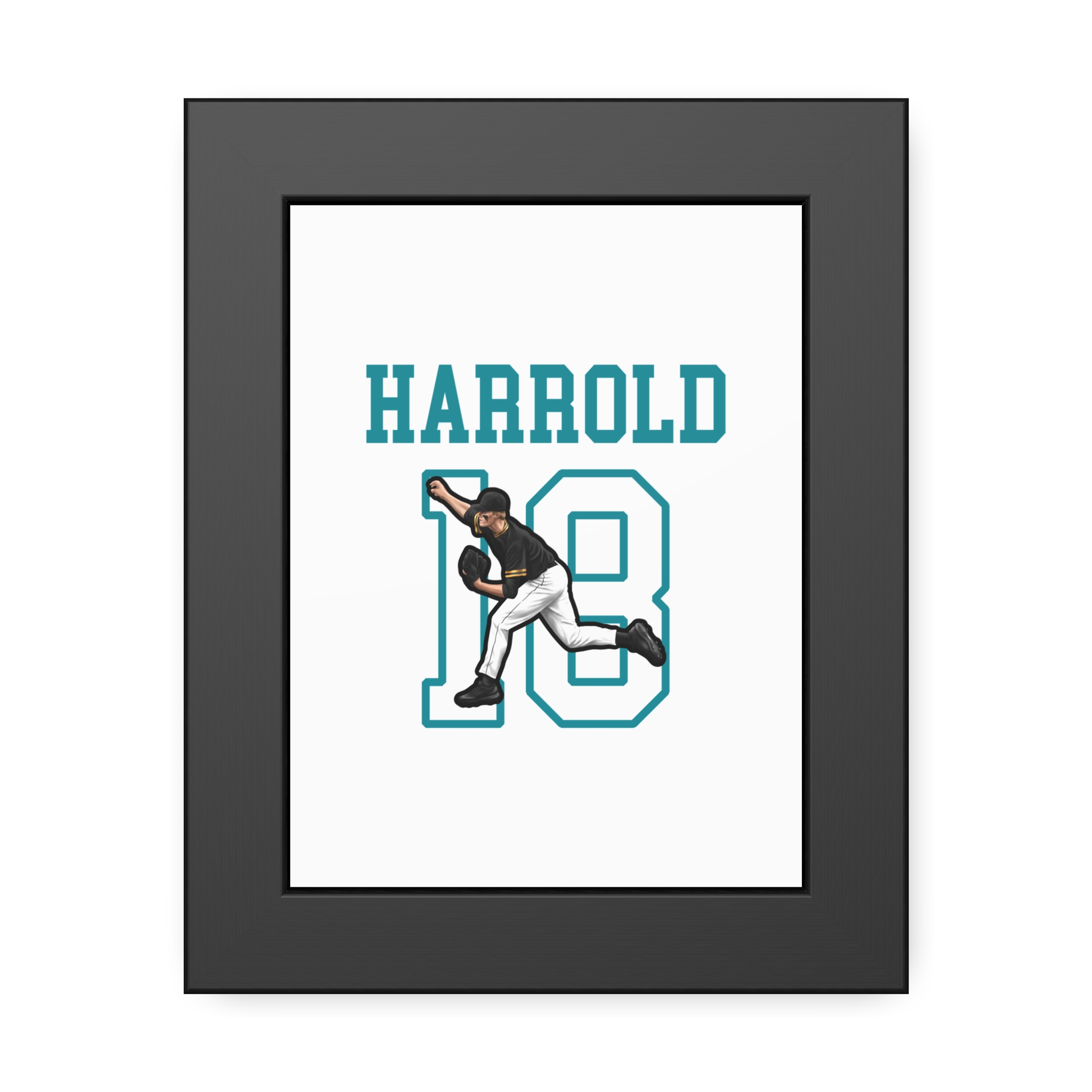 Framed Poster — character_shirsey in Black