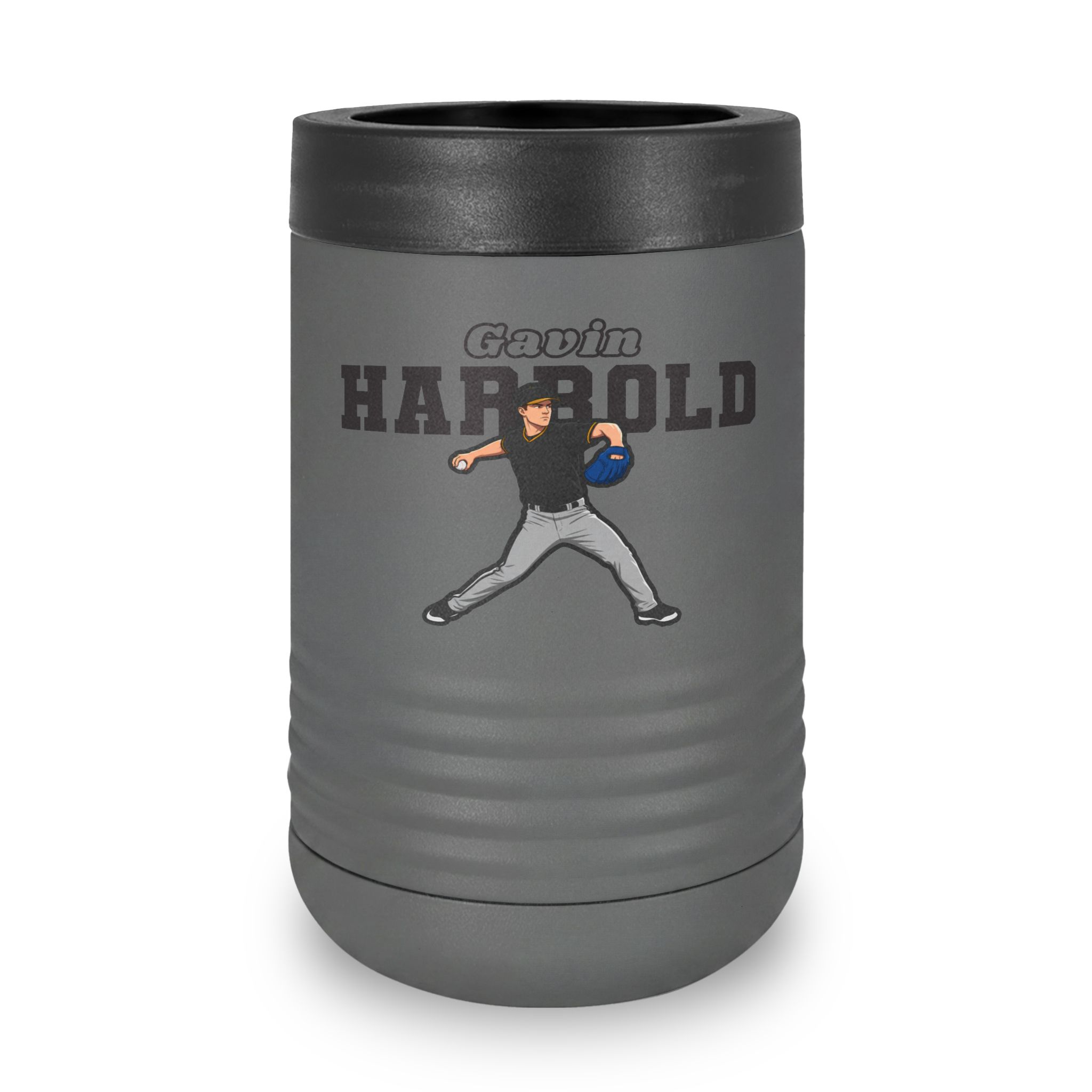 Stainless Can Cooler — character_name_arch in Grey