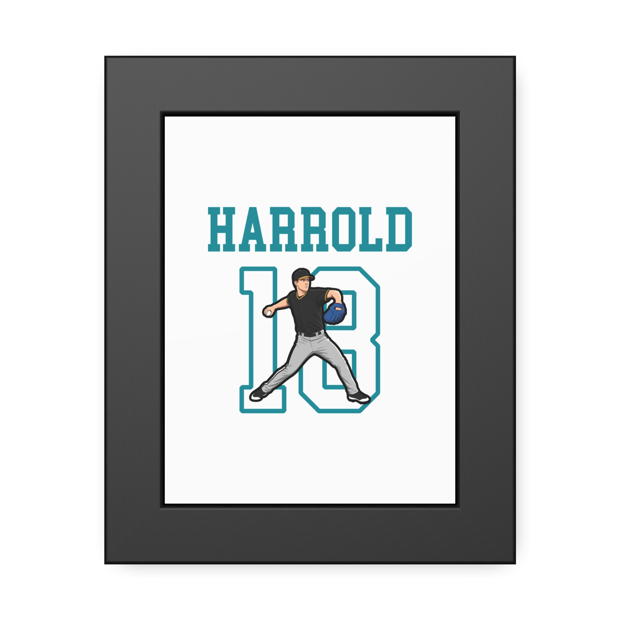 Framed Poster — character_shirsey in Black