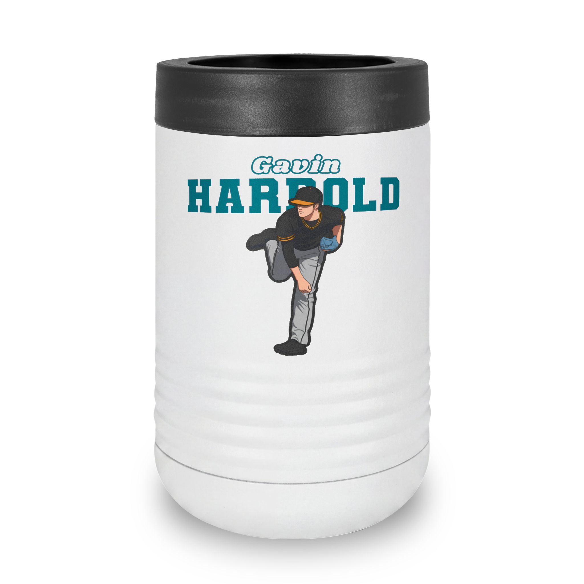 Stainless Can Cooler — character_name_arch in White