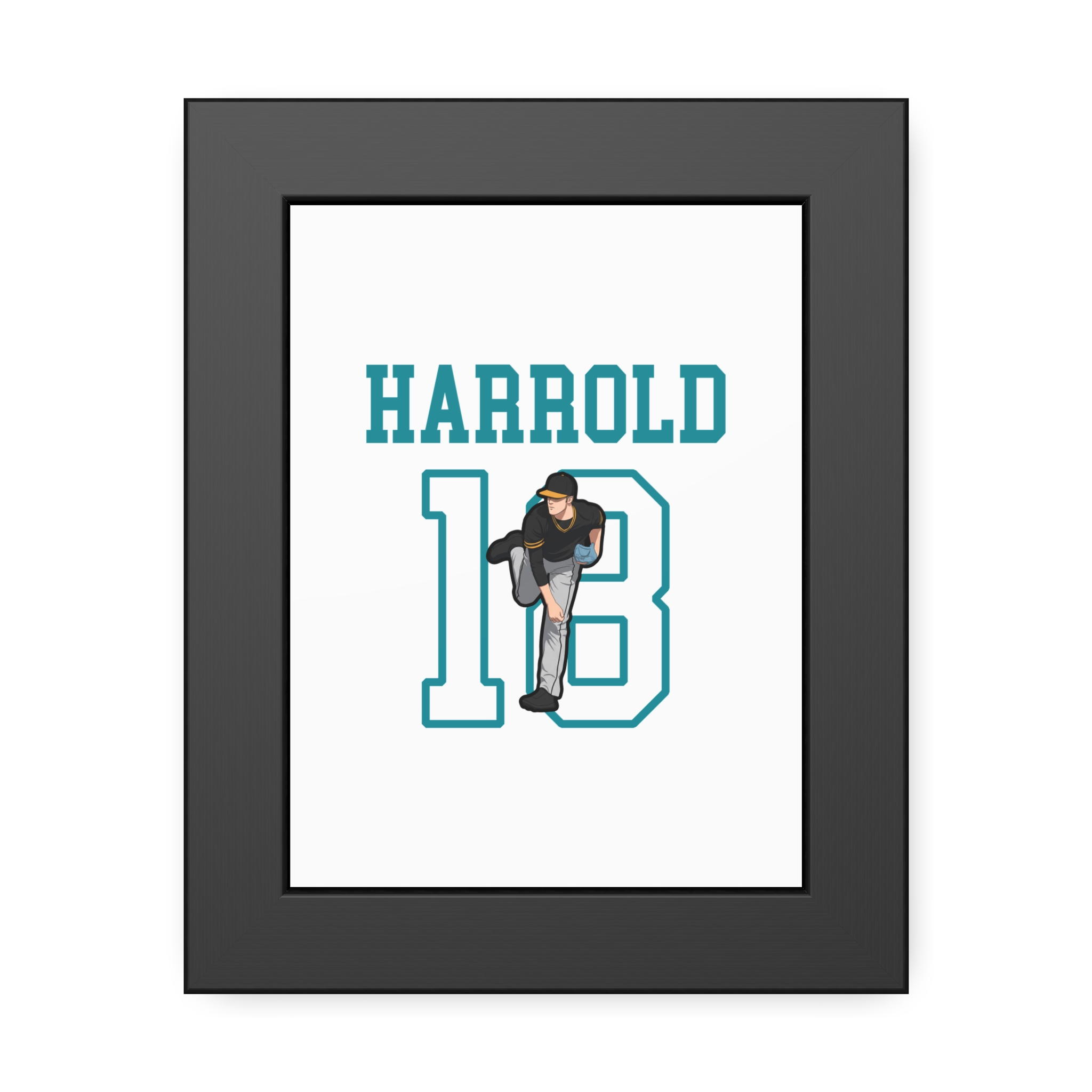 Framed Poster — character_shirsey in Black