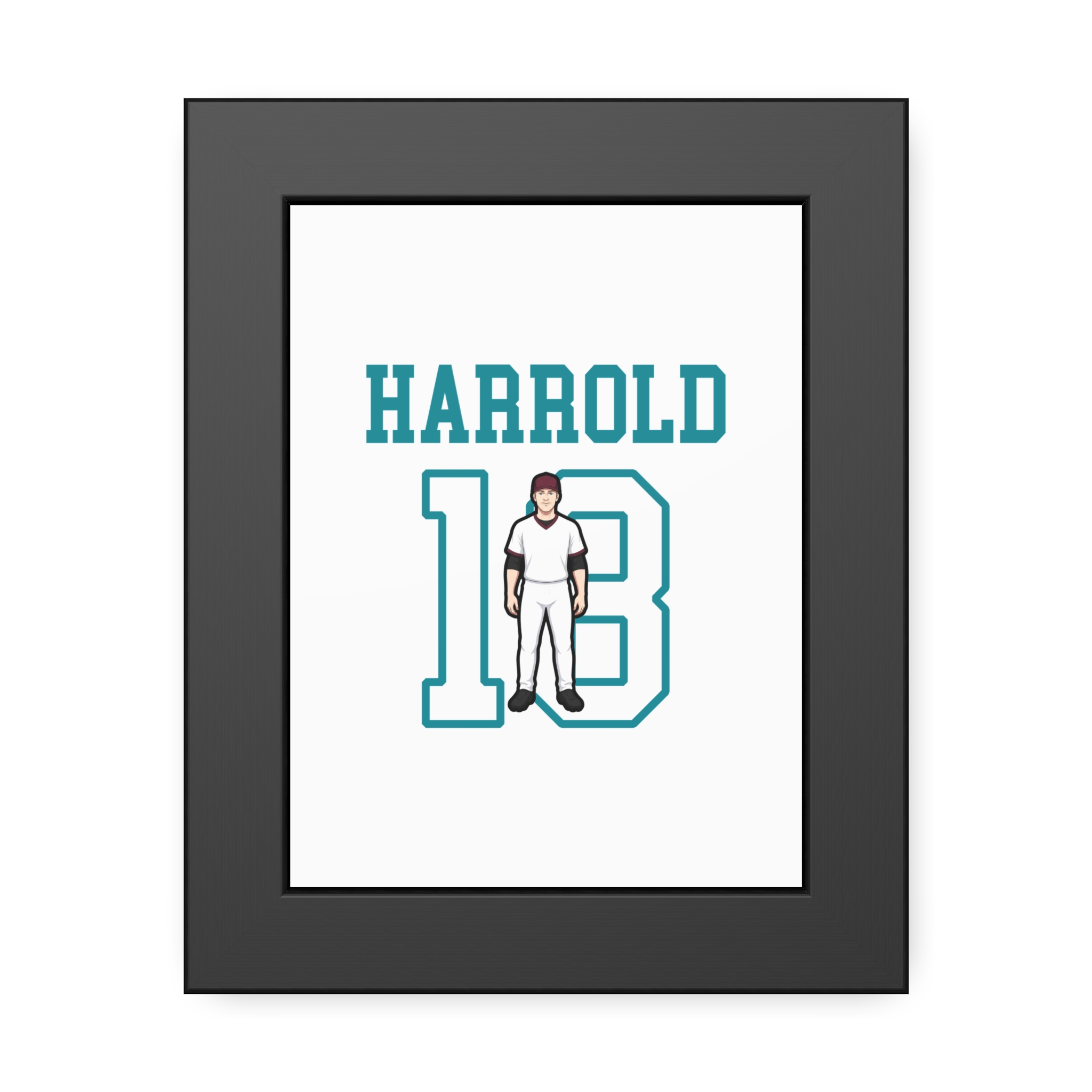 Framed Poster — character_shirsey in Black