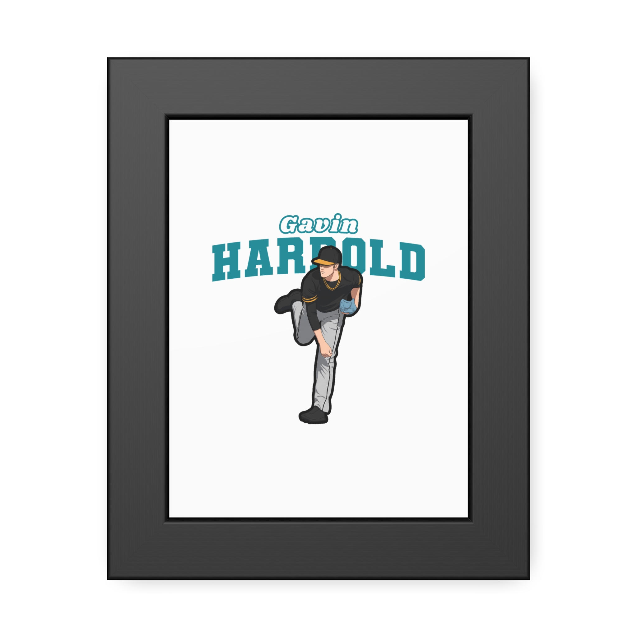 Framed Poster — character_name_arch in Black
