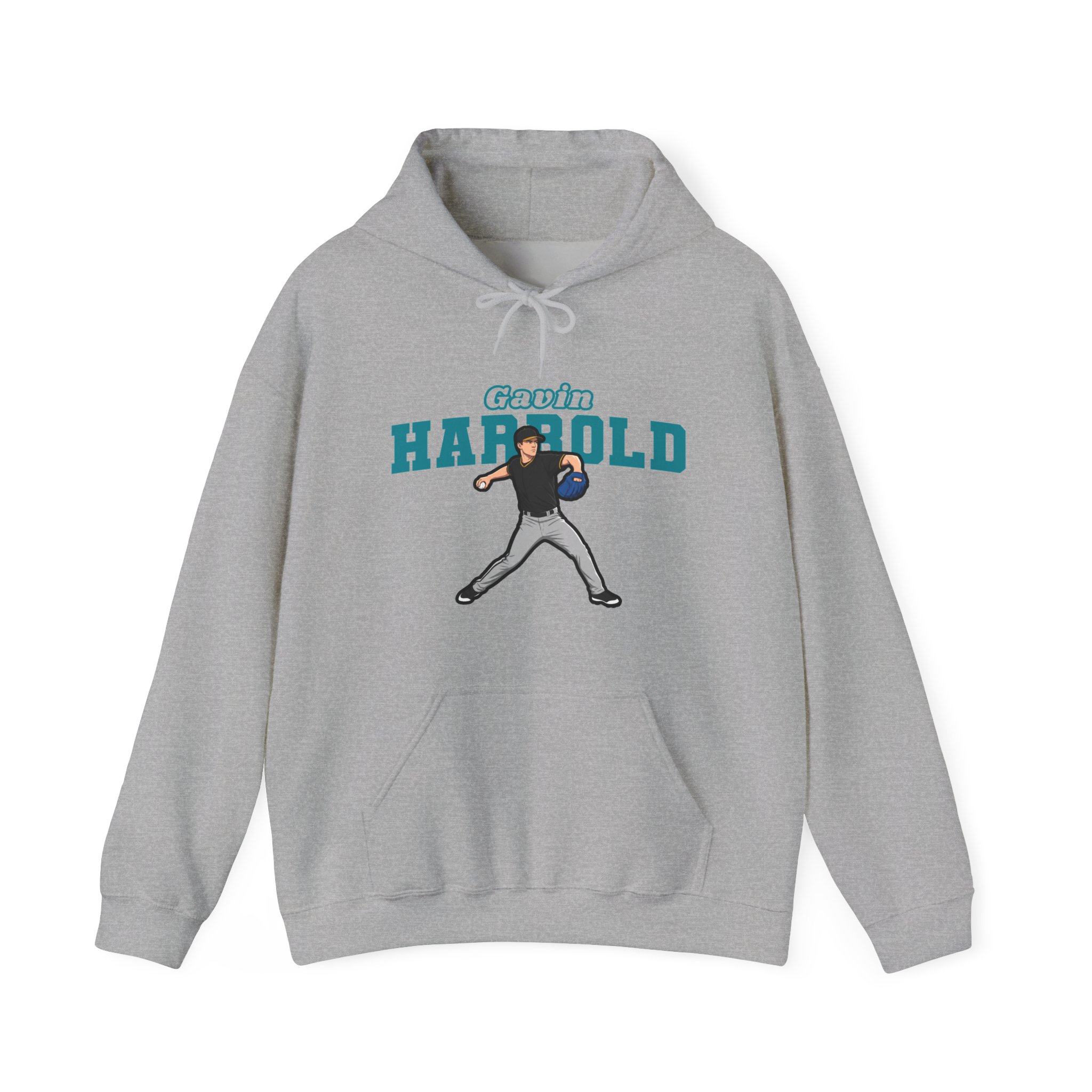 Hoodie — character_name_arch in Grey