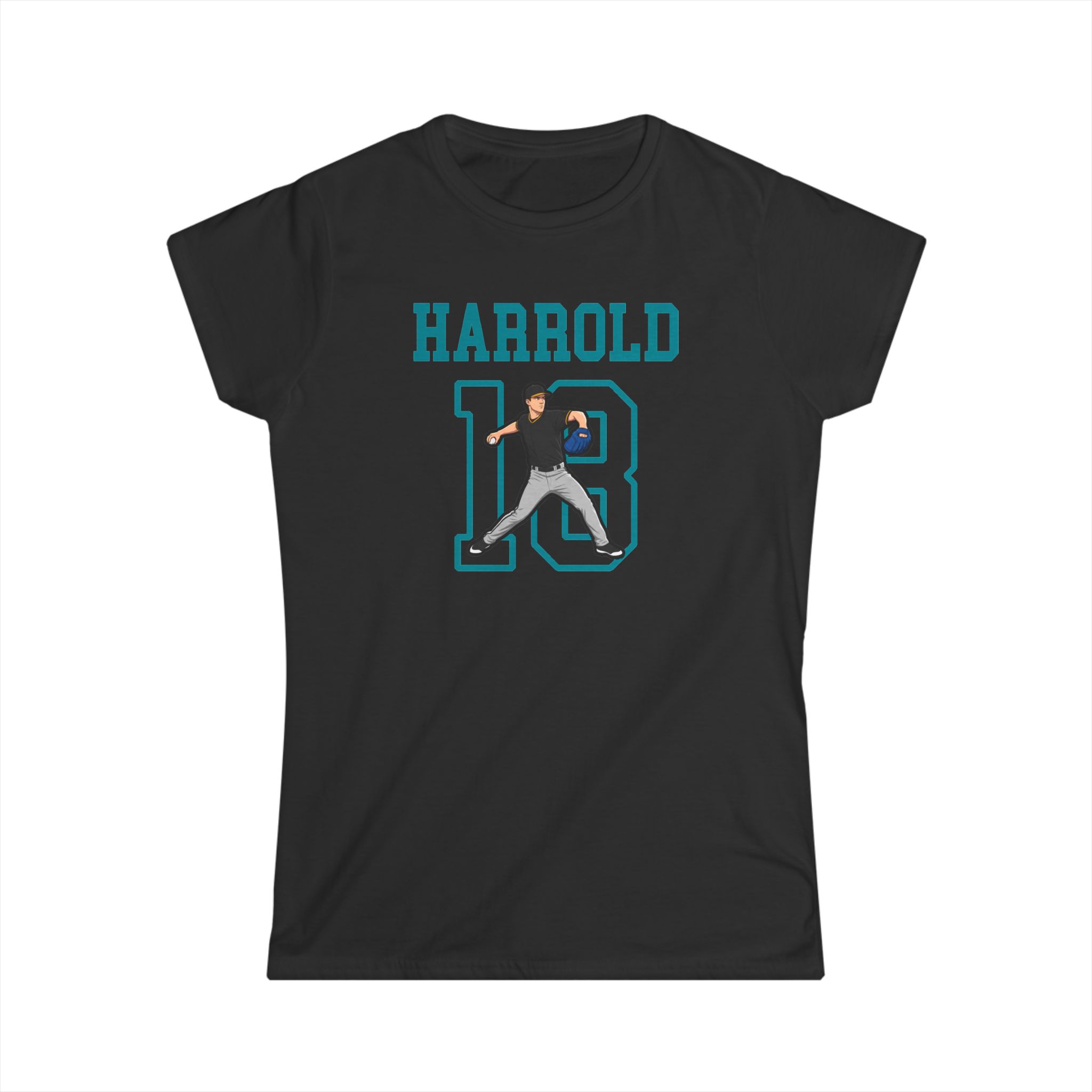 Women's Softstyle Tee — character_shirsey in Black
