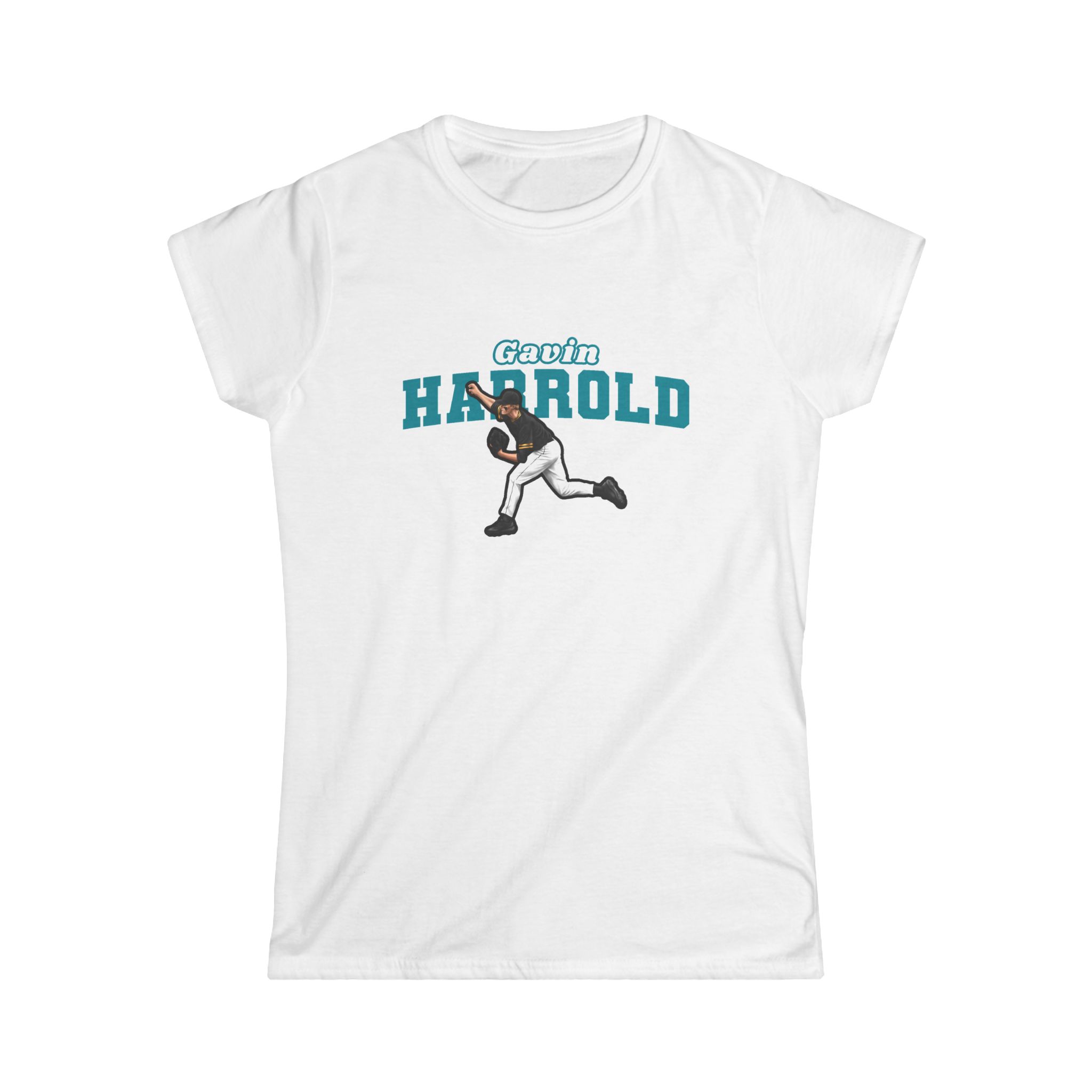 Women's Softstyle Tee — character_name_arch in White