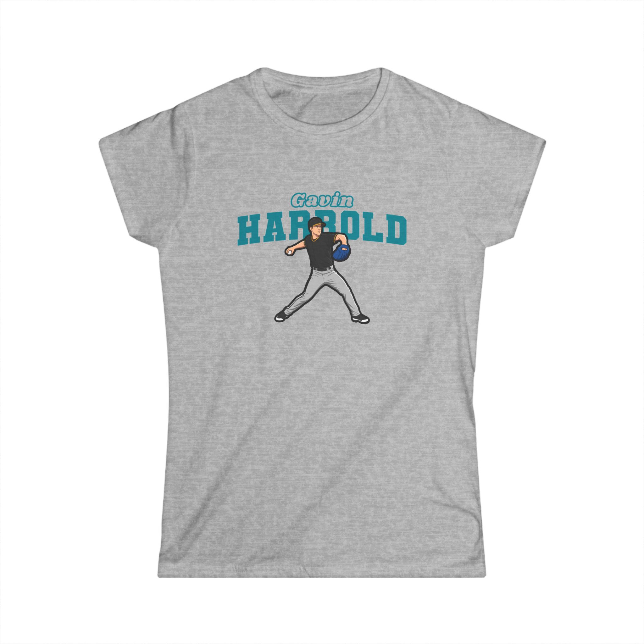 Women's Softstyle Tee — character_name_arch in Grey
