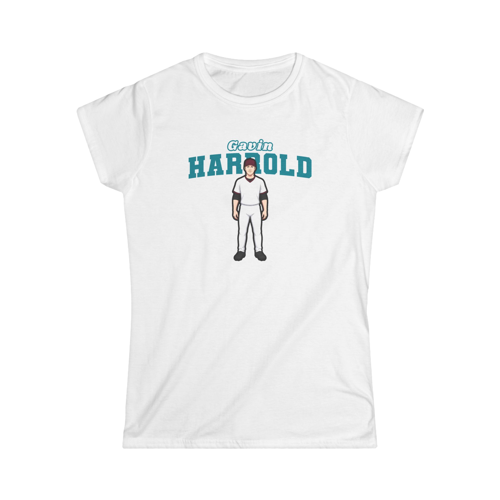 Women's Softstyle Tee — character_name_arch in White