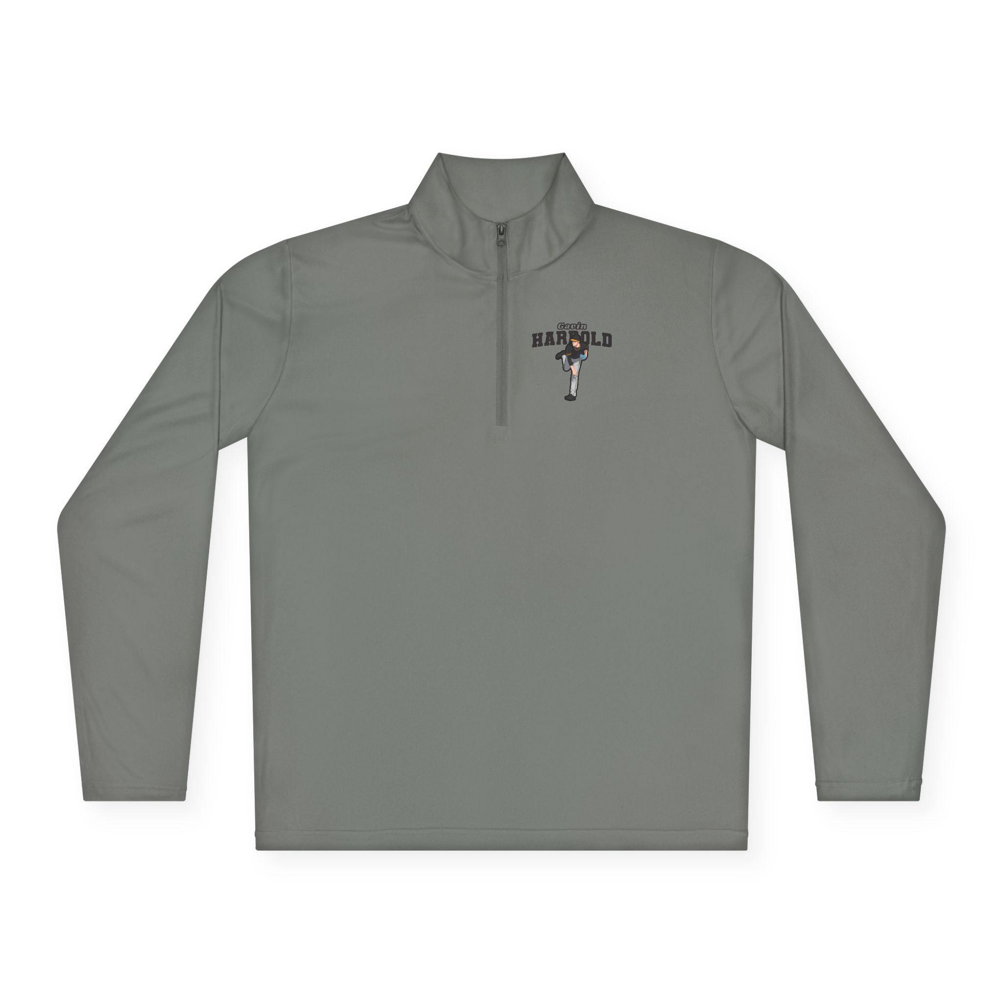 Q-Zip Pullover — character_name_arch in Grey