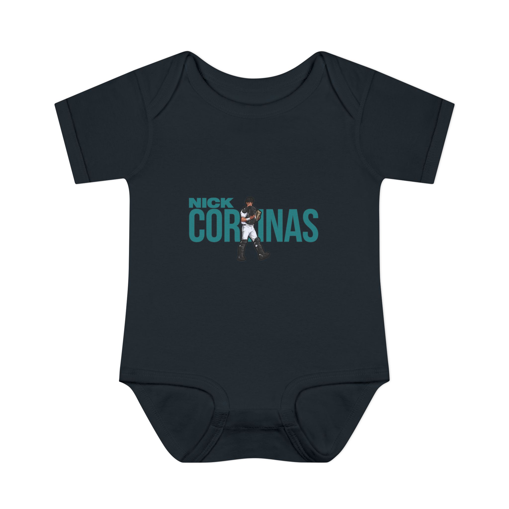 Baby Onesie — character_player_name in Black